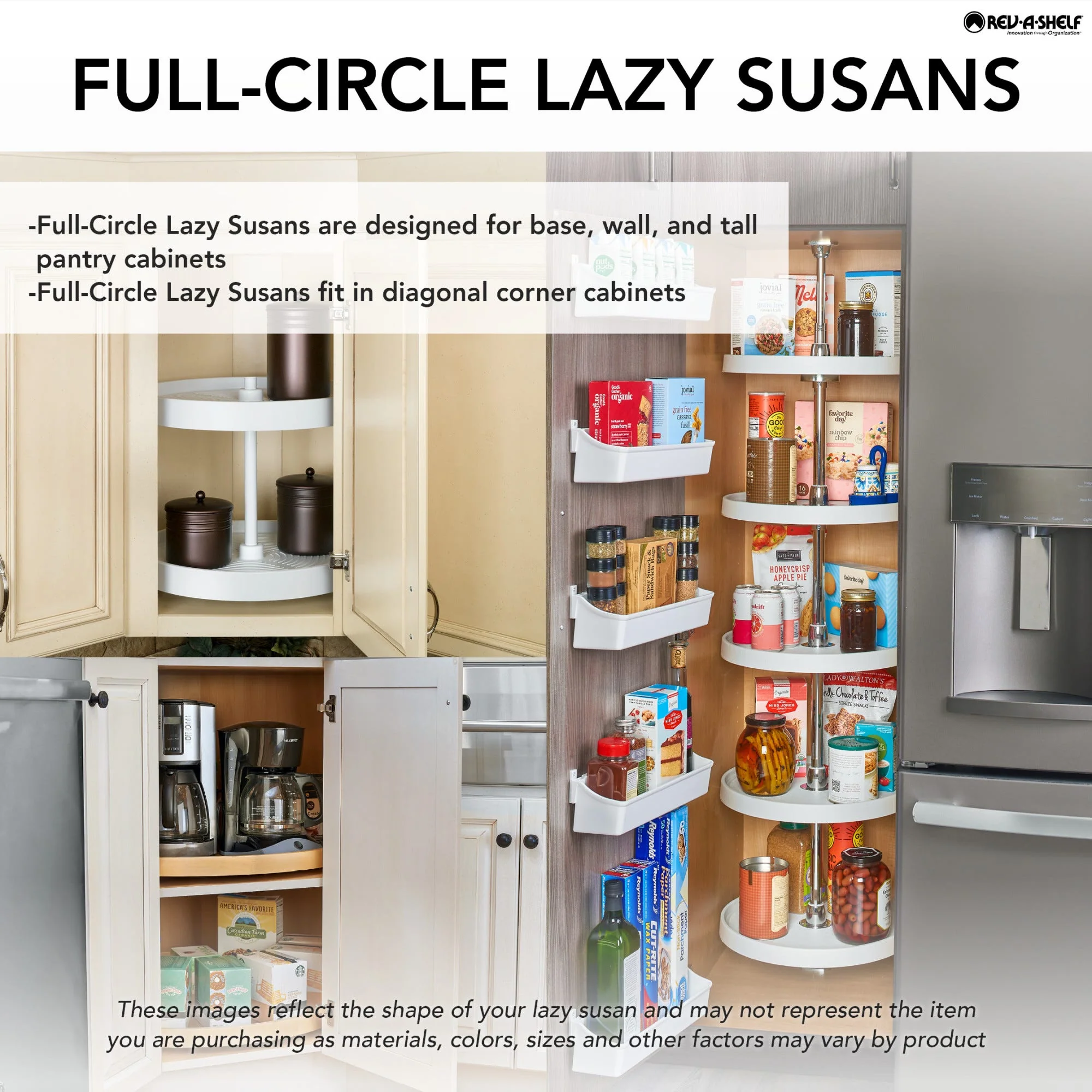 Rev-A-Shelf 18 in White Polymer Full-Circle Lazy Susan, 2-Shelf (Wall Cabinet) - Image 5