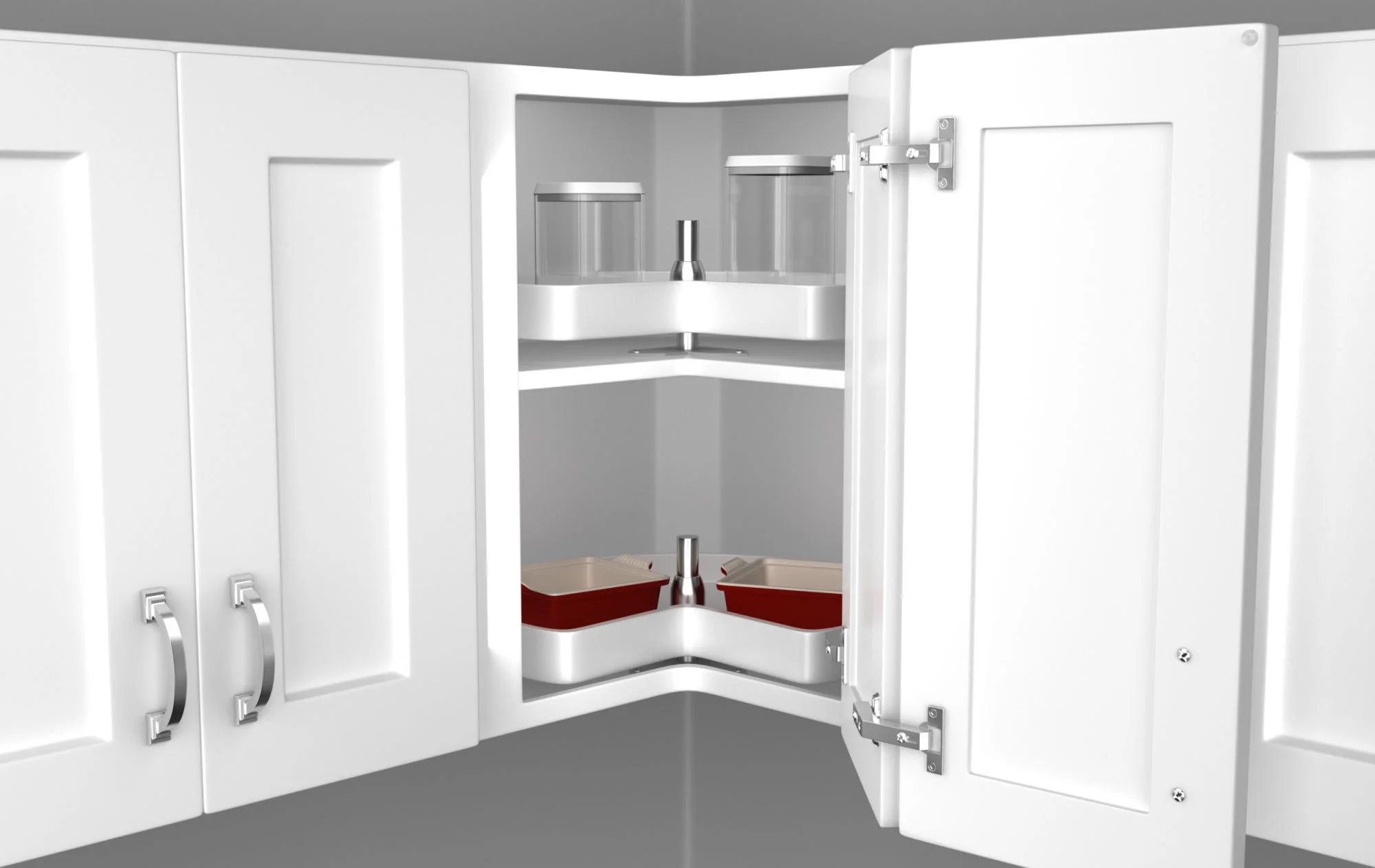 Rev-A-Shelf 18 in. White Polymer Kidney Lazy Susan, Bottom-Mount (Wall Cabinet) - Image 5