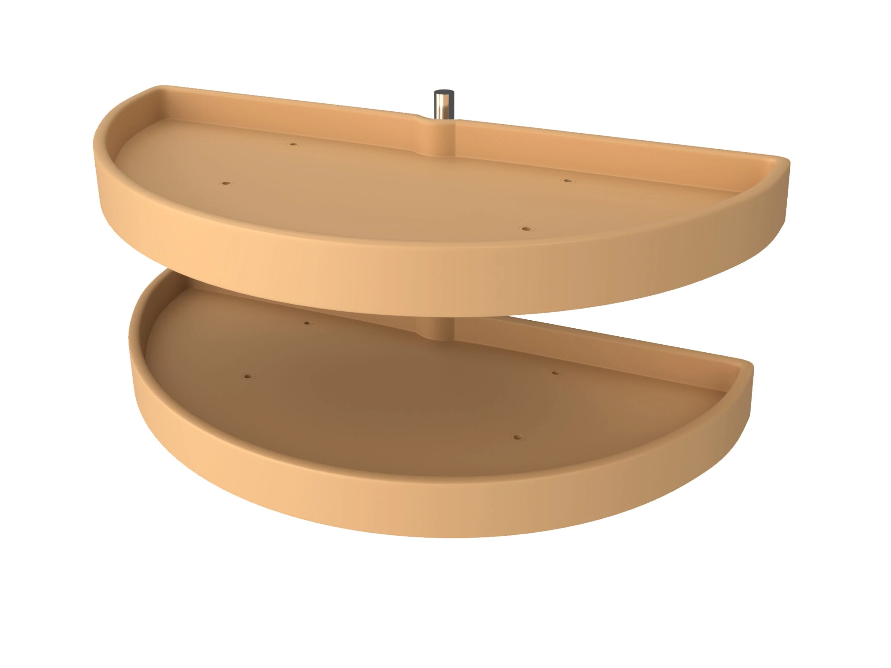Rev-A-Shelf 2-Tier Almond Plastic Half-Moon Cabinet Lazy Susan, 16.5-in