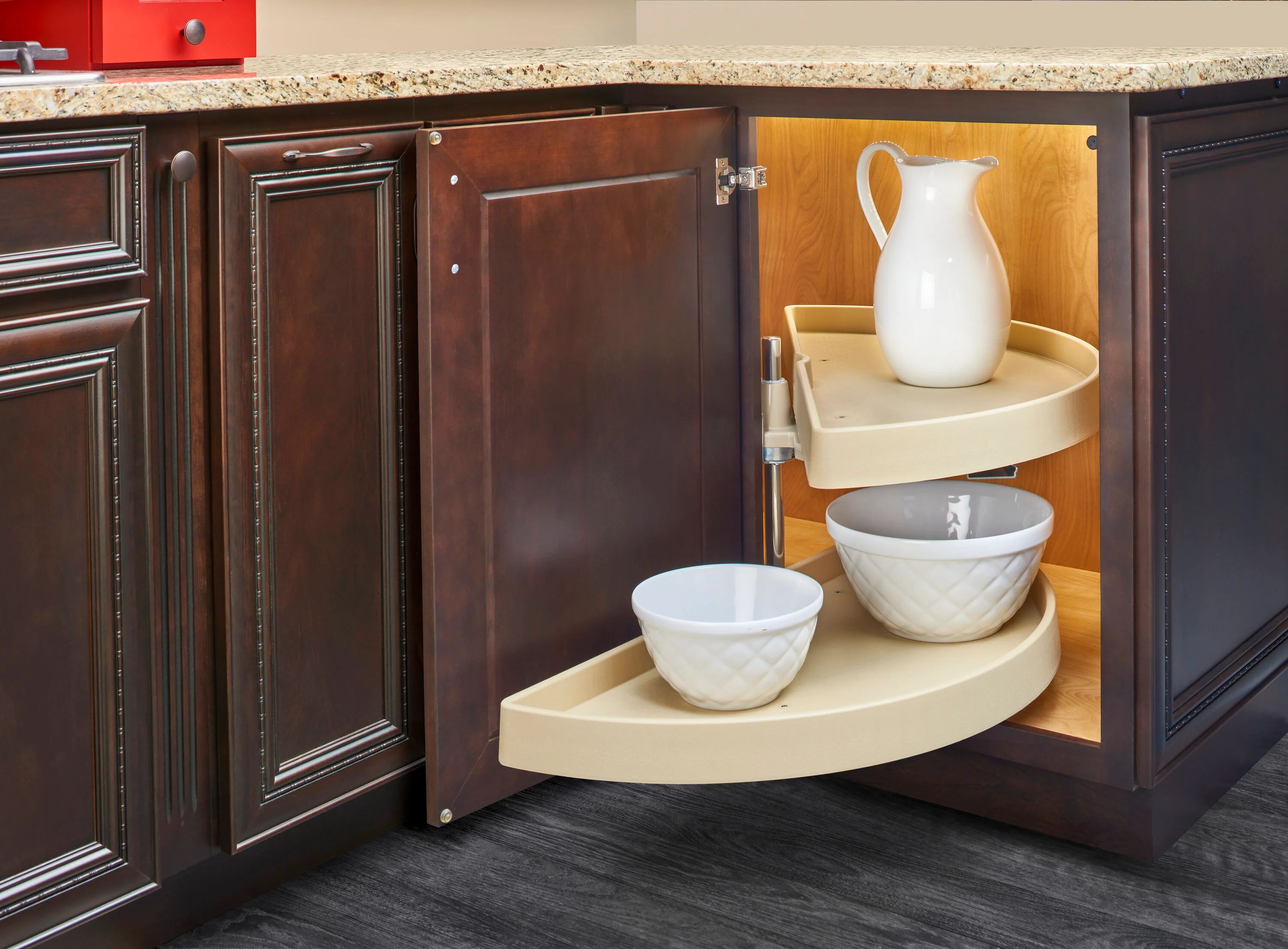 Rev-A-Shelf 2-Tier Almond Plastic Half-Moon Cabinet Lazy Susan, 16.5-in - Image 4
