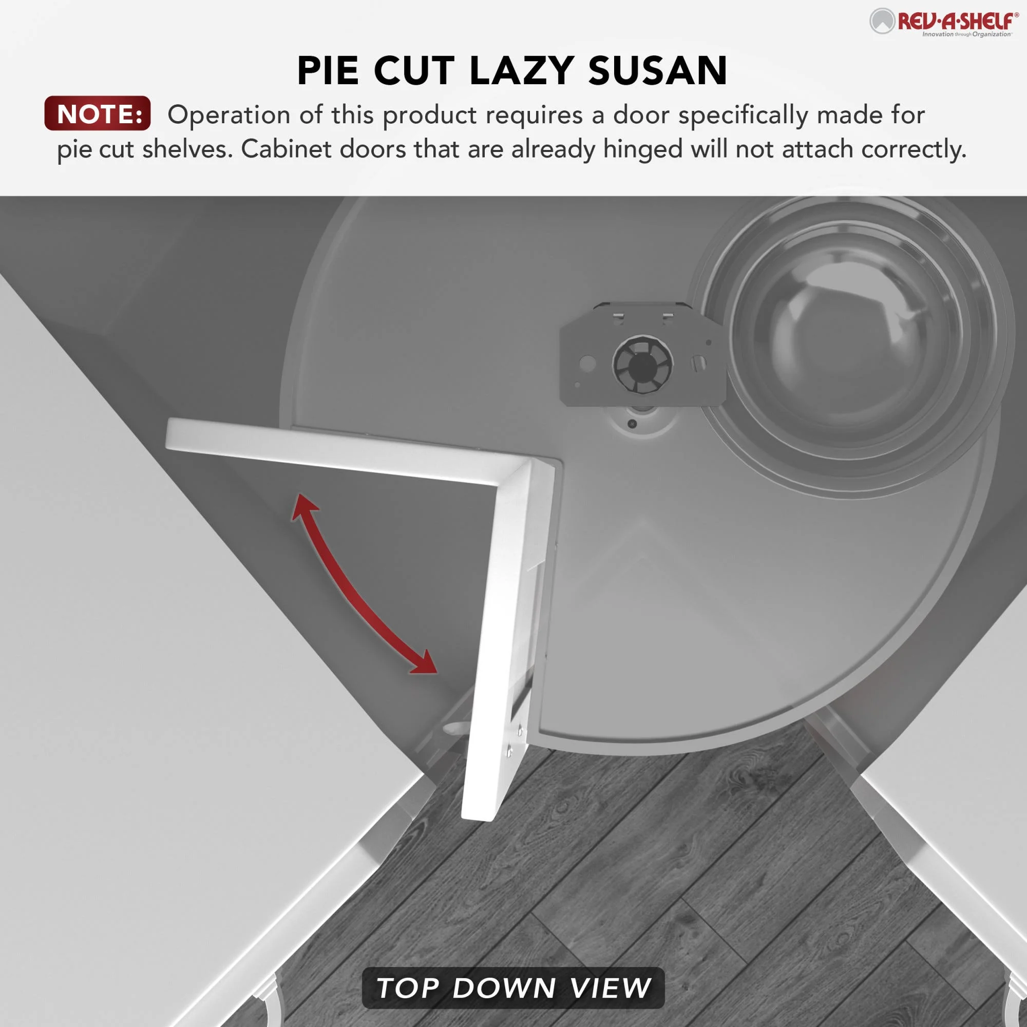 Rev-A-Shelf 2-Tier Polymer Pie-Cut Cabinet Lazy Susan, 28" Diameter - Image 5