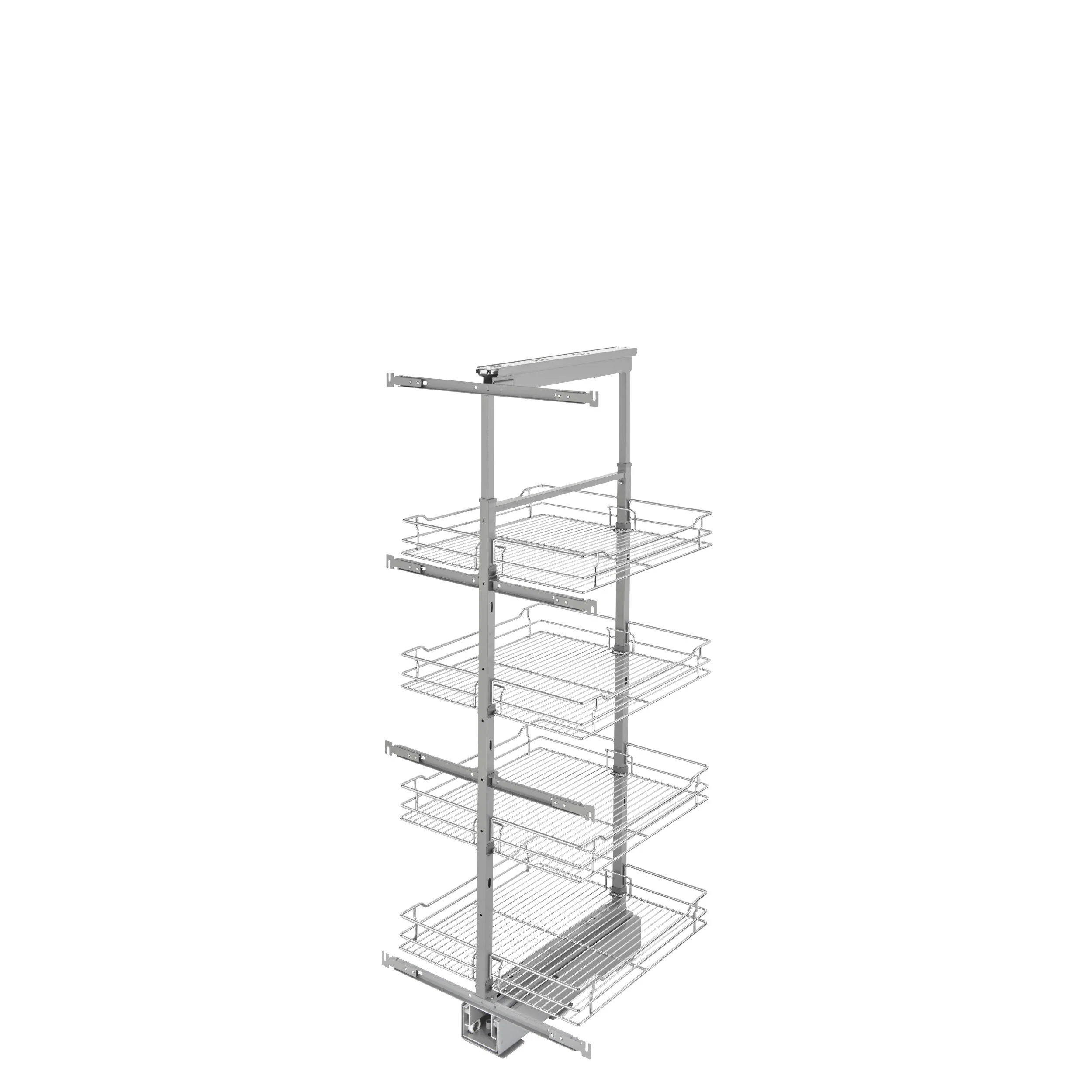 Rev-A-Shelf 20-in W x 58-in H 4-Tier Pull-Out Chrome Metal Soft-Close Pantry Organizer