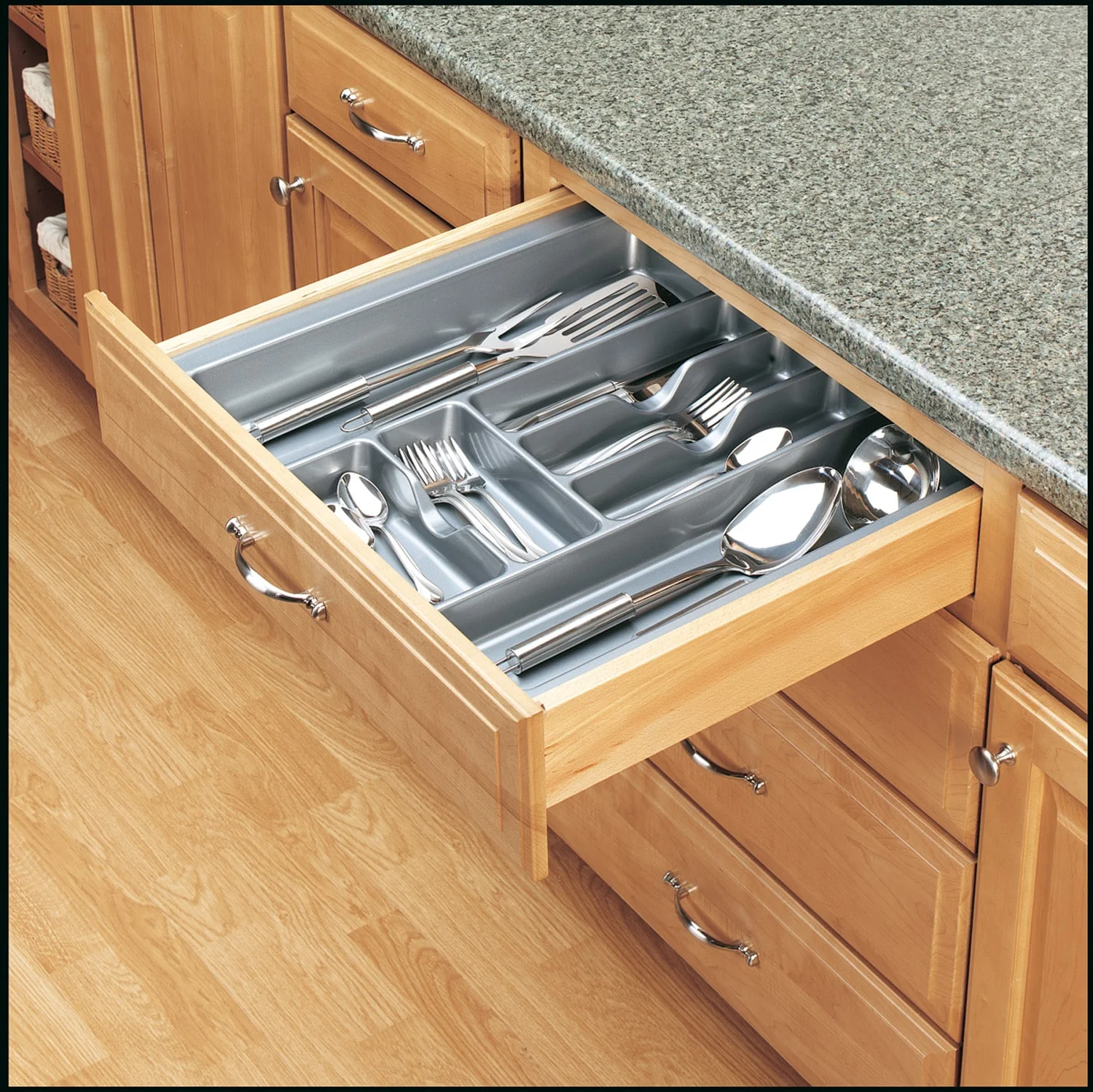 Rev-A-Shelf 21.25-in x 21.87-in Plastic Cutlery Insert Drawer Organizer