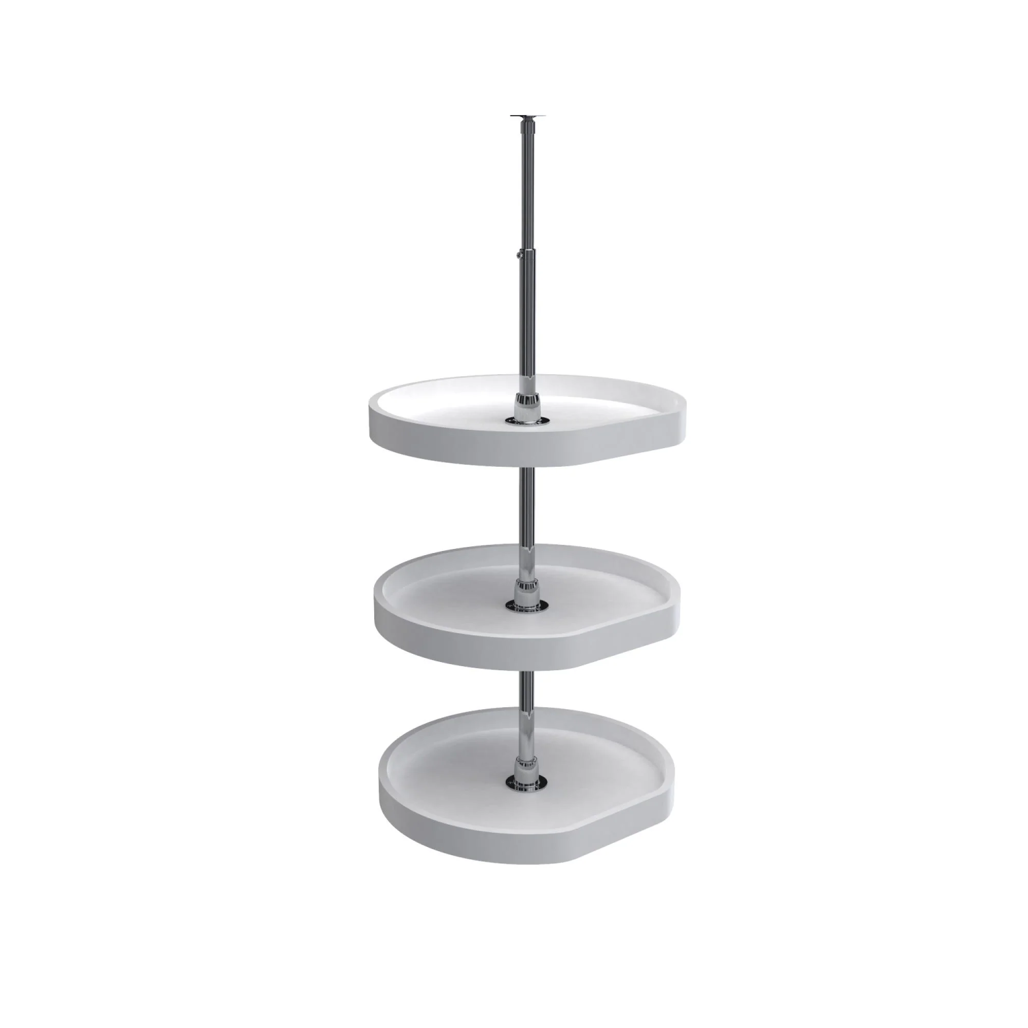 Rev-A-Shelf 22 in White Polymer D-Shape Lazy Susan, 3-Shelf