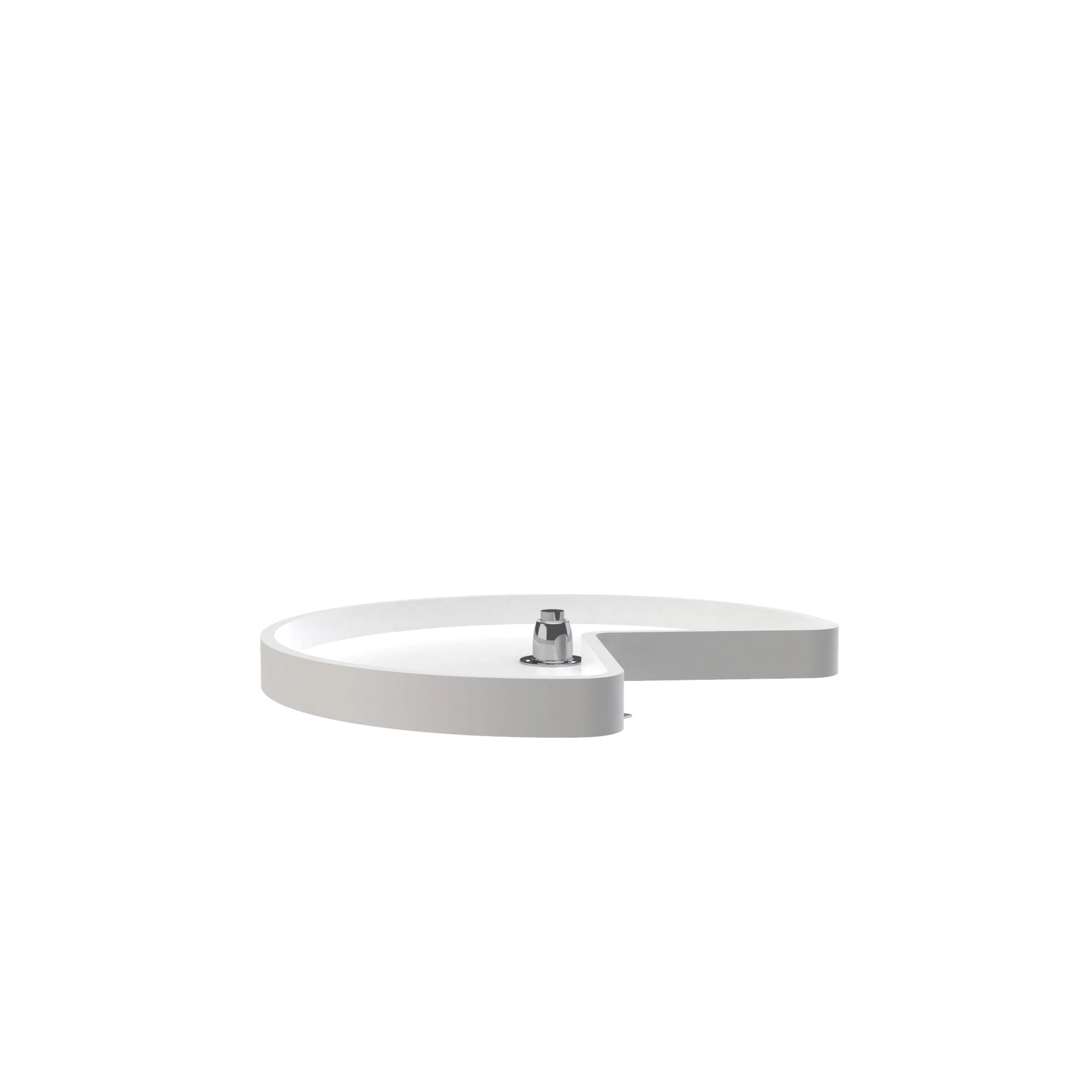 Rev-A-Shelf 24-in White Polymer Kidney Lazy Susan, Bottom-Mount, 1-Tier