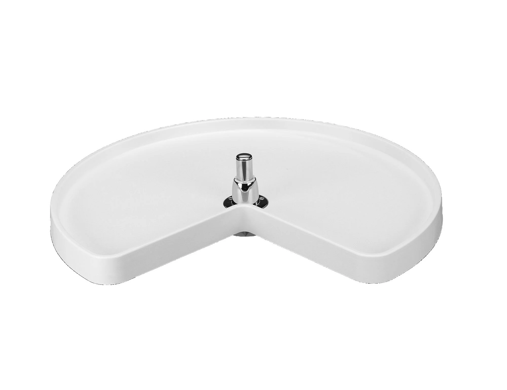 Rev-A-Shelf 24-in White Polymer Kidney Lazy Susan, Bottom-Mount, 1-Tier - Image 5