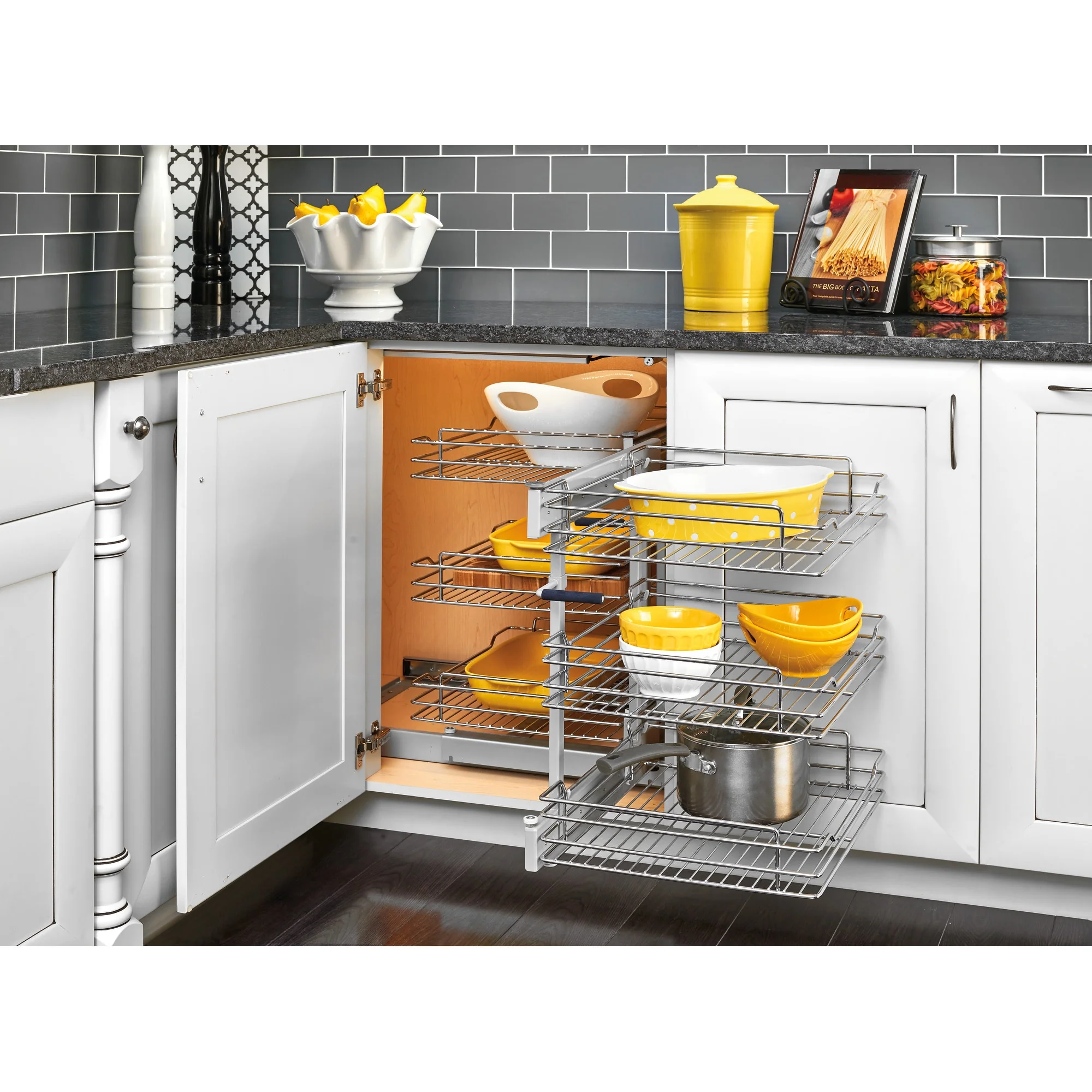 Rev-A-Shelf 26.25-in W x 24-in H 3-Tier Pull-Out Metal Soft Close Baskets & Cabinet Organizer - Image 4