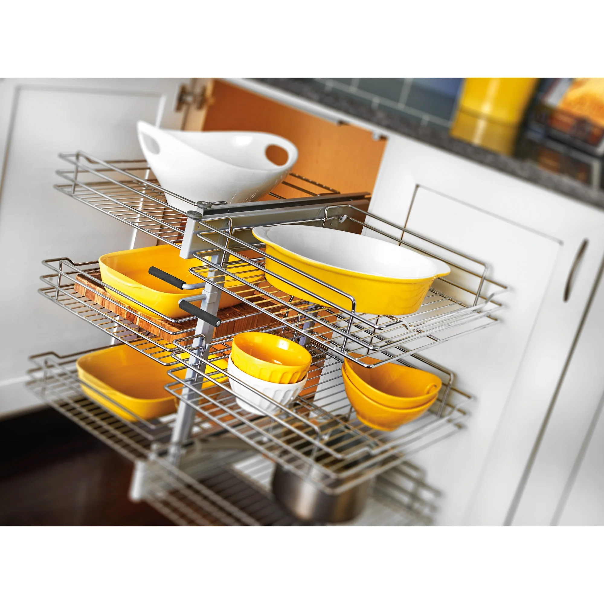 Rev-A-Shelf 26.25-in W x 24-in H 3-Tier Pull-Out Metal Soft Close Baskets & Cabinet Organizer - Image 5