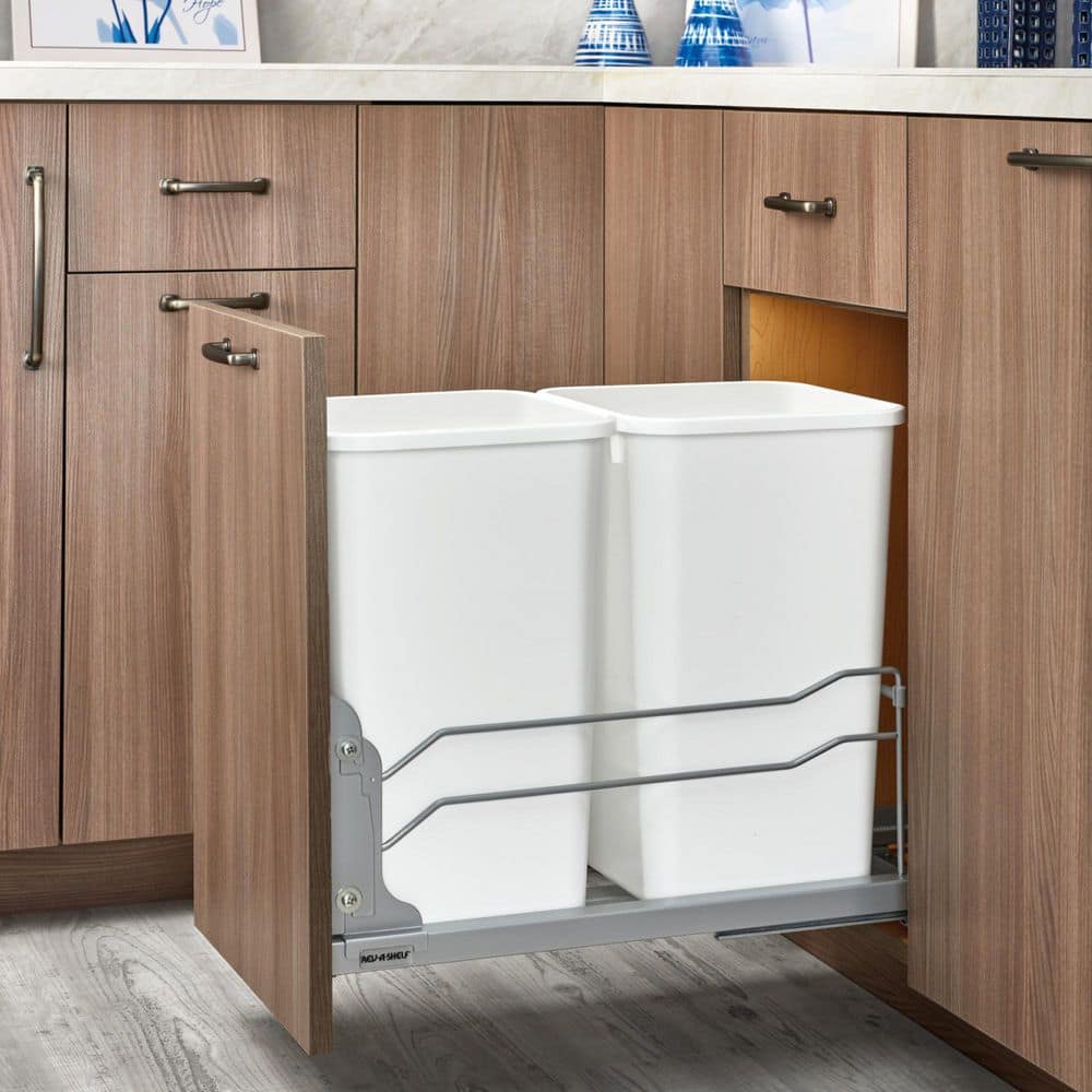 Rev-A-Shelf 27-Quart Double Pull-Out Trash Can with Soft-Close Slides, Steel Frame - Image 4