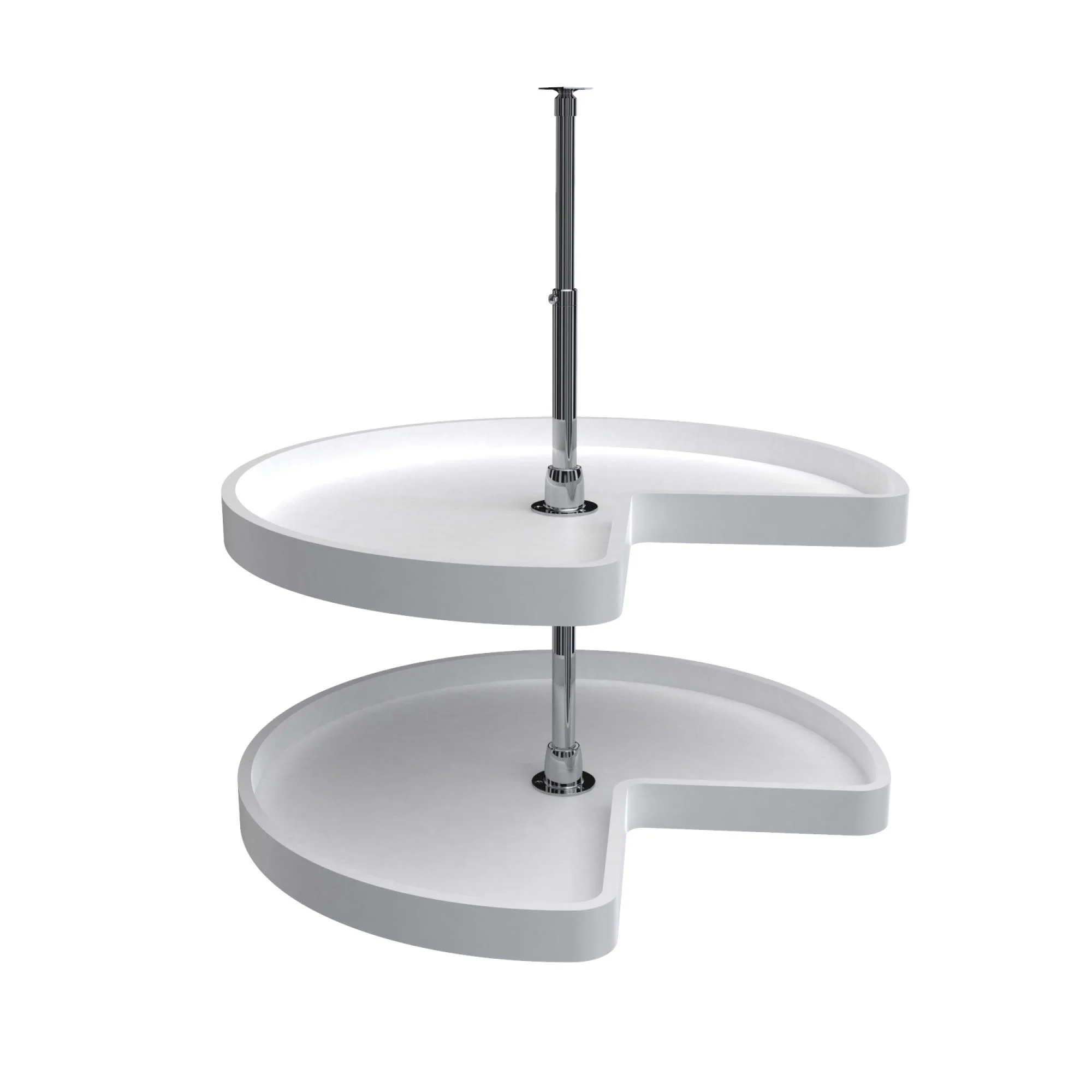 Rev-A-Shelf 28 in Almond Polymer Kidney Lazy Susan Set, 2-Shelf - Image 2