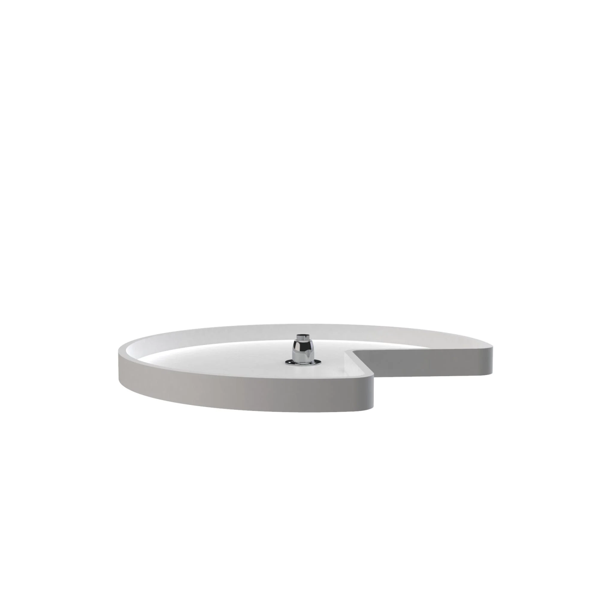 Rev-A-Shelf 28 in White Polymer Kidney Lazy Susan, Bottom-Mount Single Shelf - Image 2