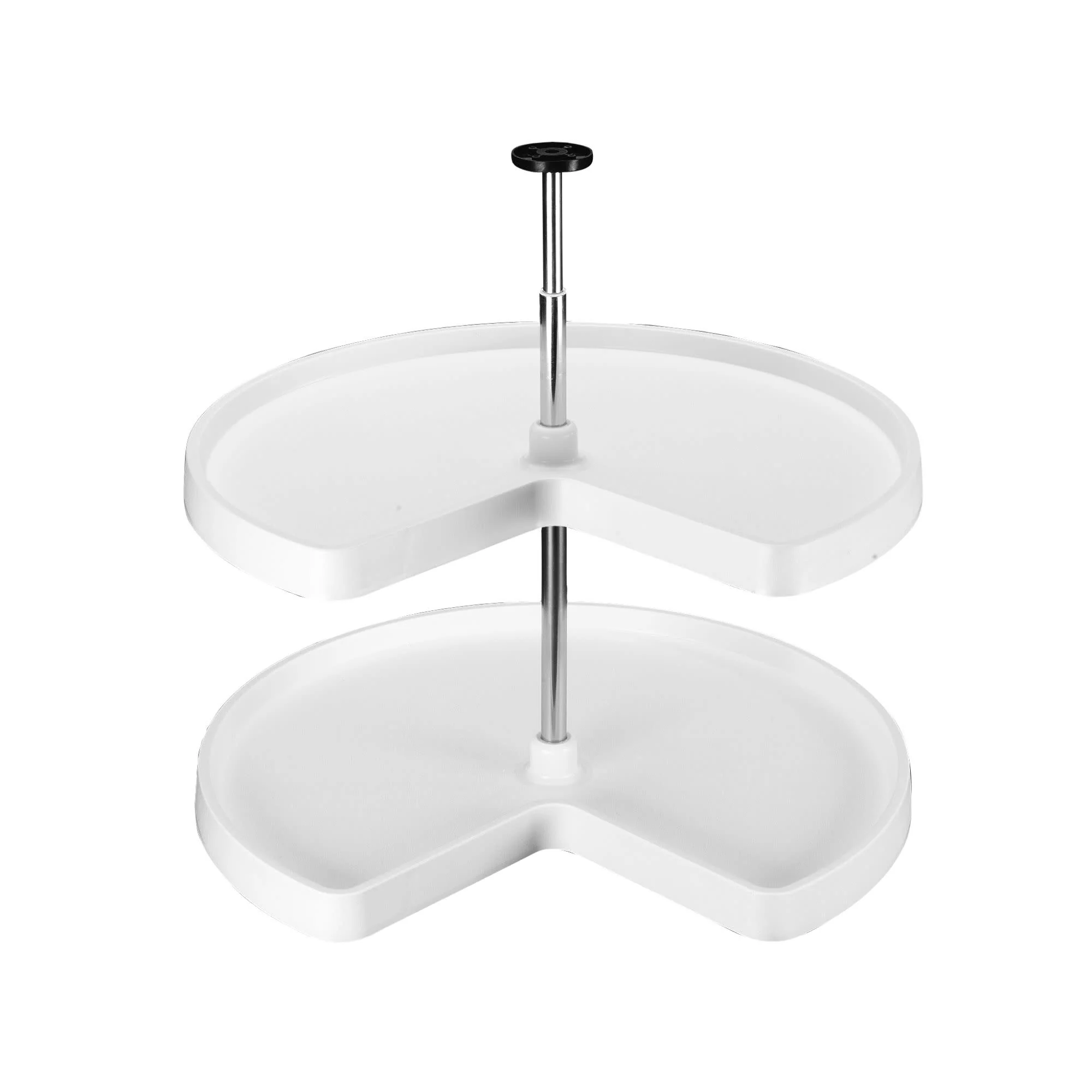 Rev-A-Shelf 28 in White Polymer Kidney-Shaped Lazy Susan, 2-Shelf - Image 7
