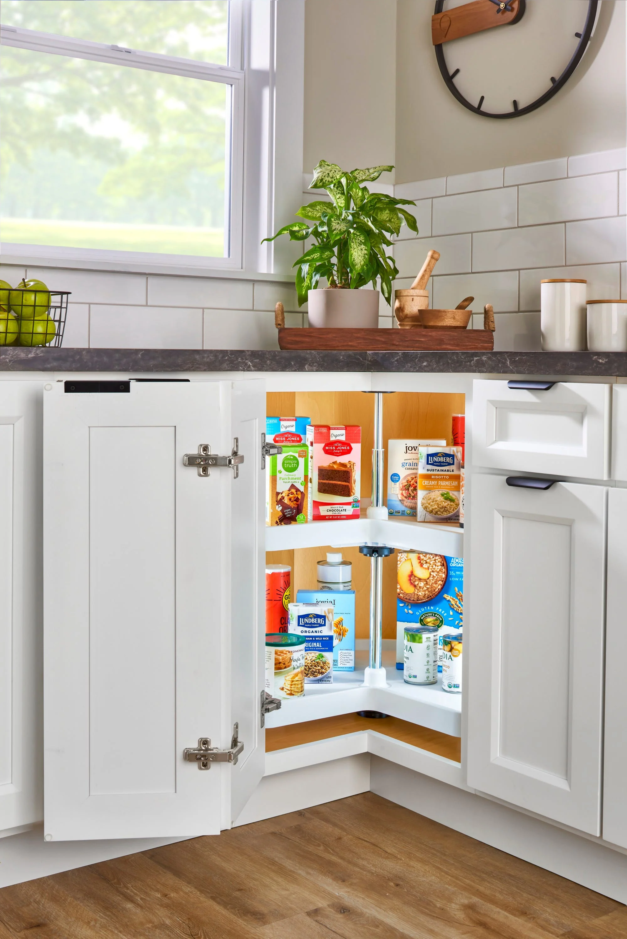 Rev-A-Shelf 28 in White Polymer Kidney-Shaped Lazy Susan, 2-Shelf - Image 8