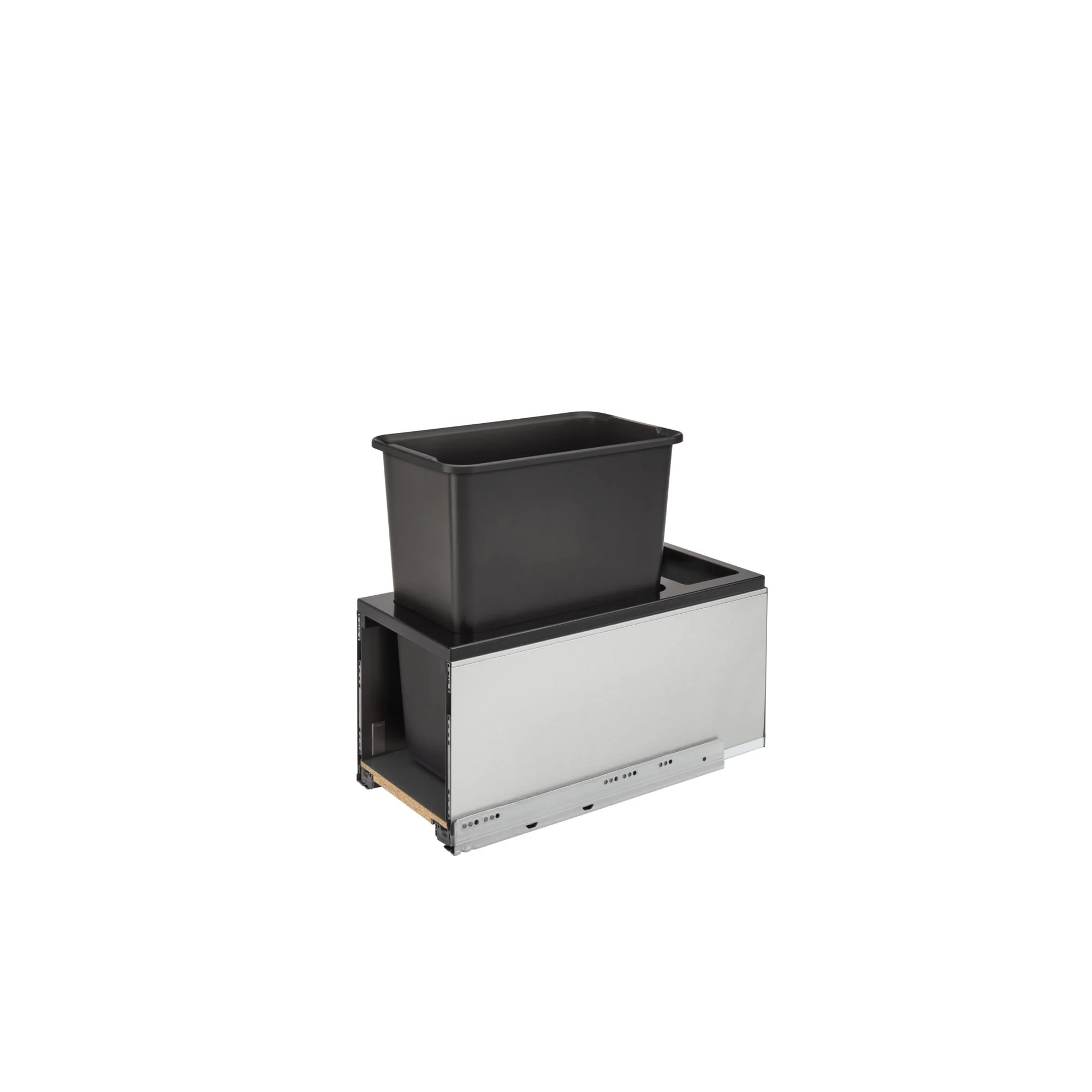 Rev-A-Shelf 30-Quart Plastic Soft-Close Single Pull-Out Trash Can, 10.5-in W