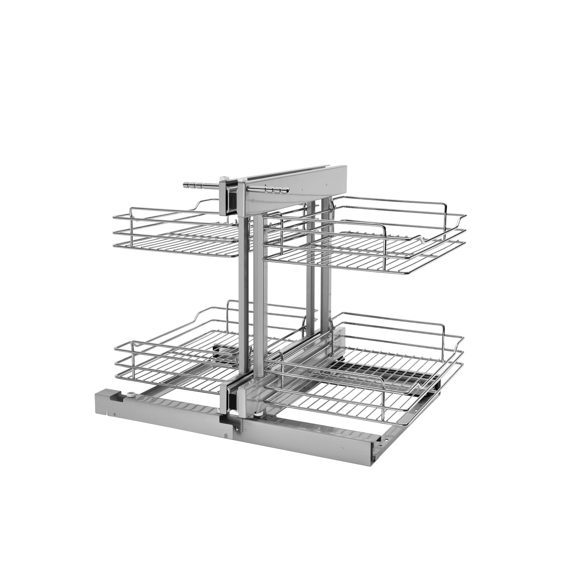 Rev-A-Shelf 32.25-in W x 21-in H 2-Tier Pull-Out Metal Cabinet Organizer, Chrome