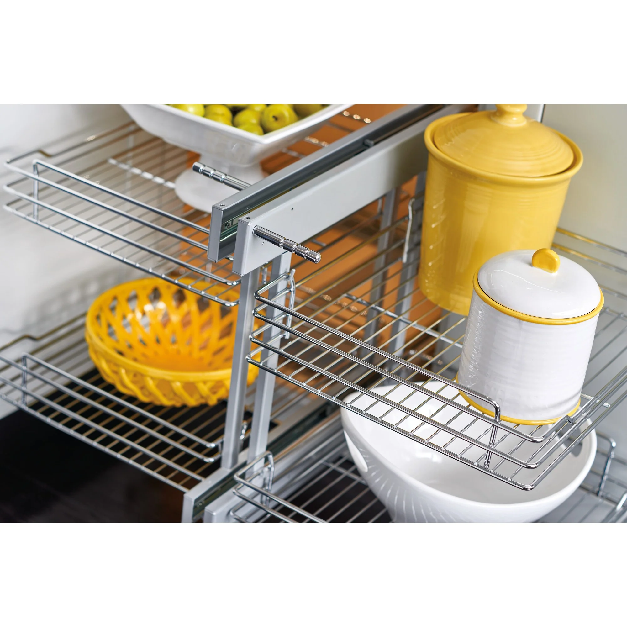 Rev-A-Shelf 32.25-in W x 21-in H 2-Tier Pull-Out Metal Cabinet Organizer, Chrome - Image 4