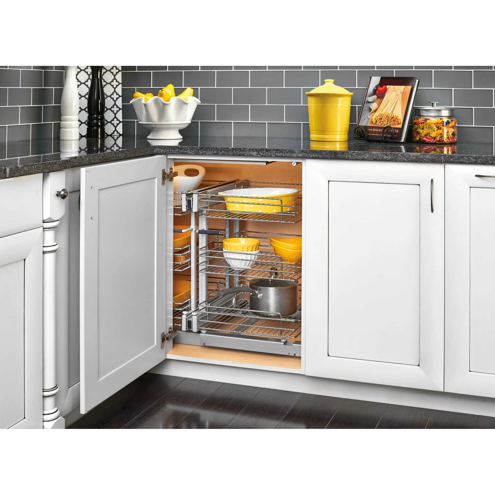 Rev-A-Shelf 32.25-in W x 24-in H 3-Tier Pull-Out Metal Soft-Close Blind Corner Cabinet Organizer - Image 2