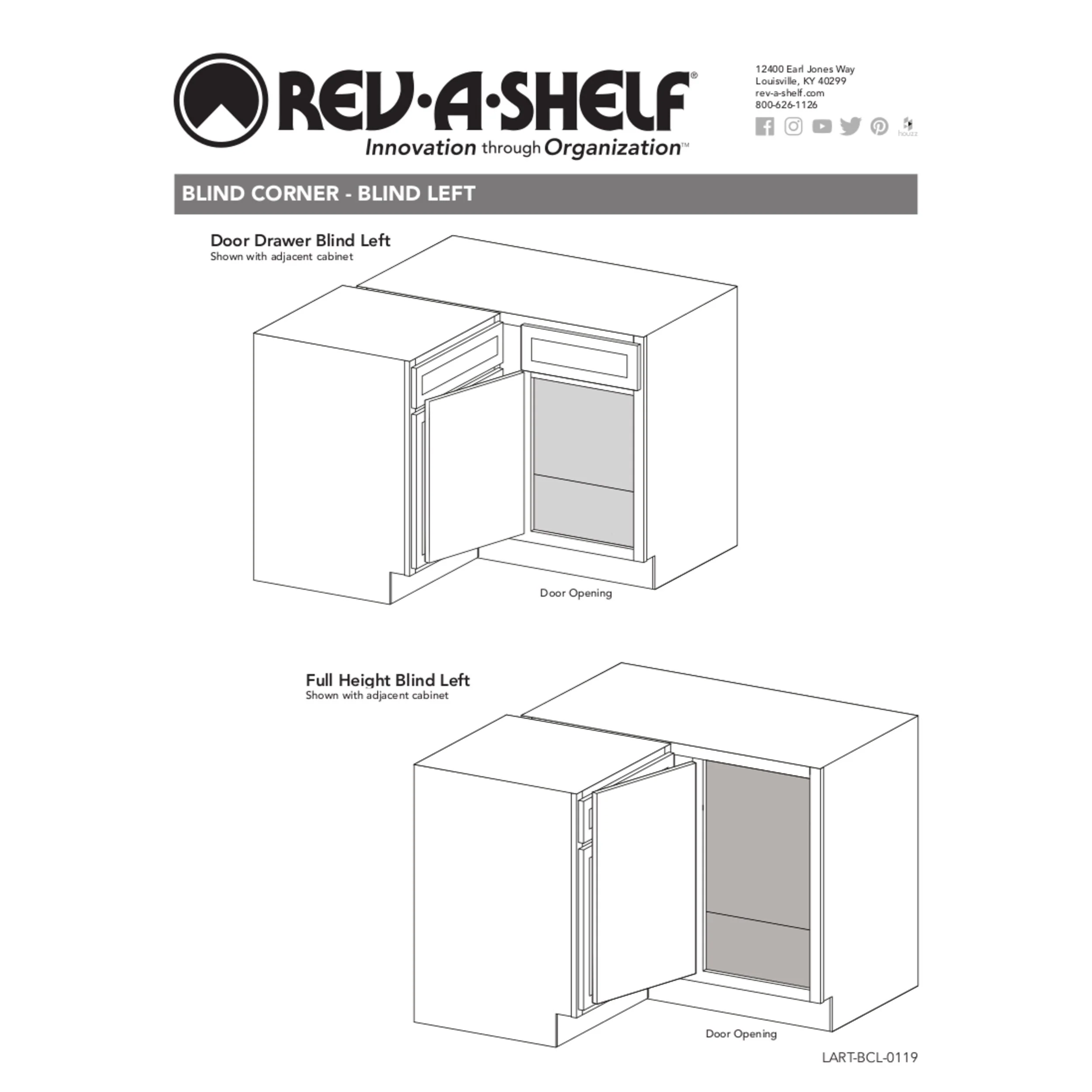 Rev-A-Shelf 32.25-in W x 24-in H 3-Tier Pull-Out Metal Soft-Close Blind Corner Cabinet Organizer - Image 8