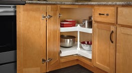 Rev-A-Shelf 32 in Almond Polymer Kidney Lazy Susan, 2-Shelf