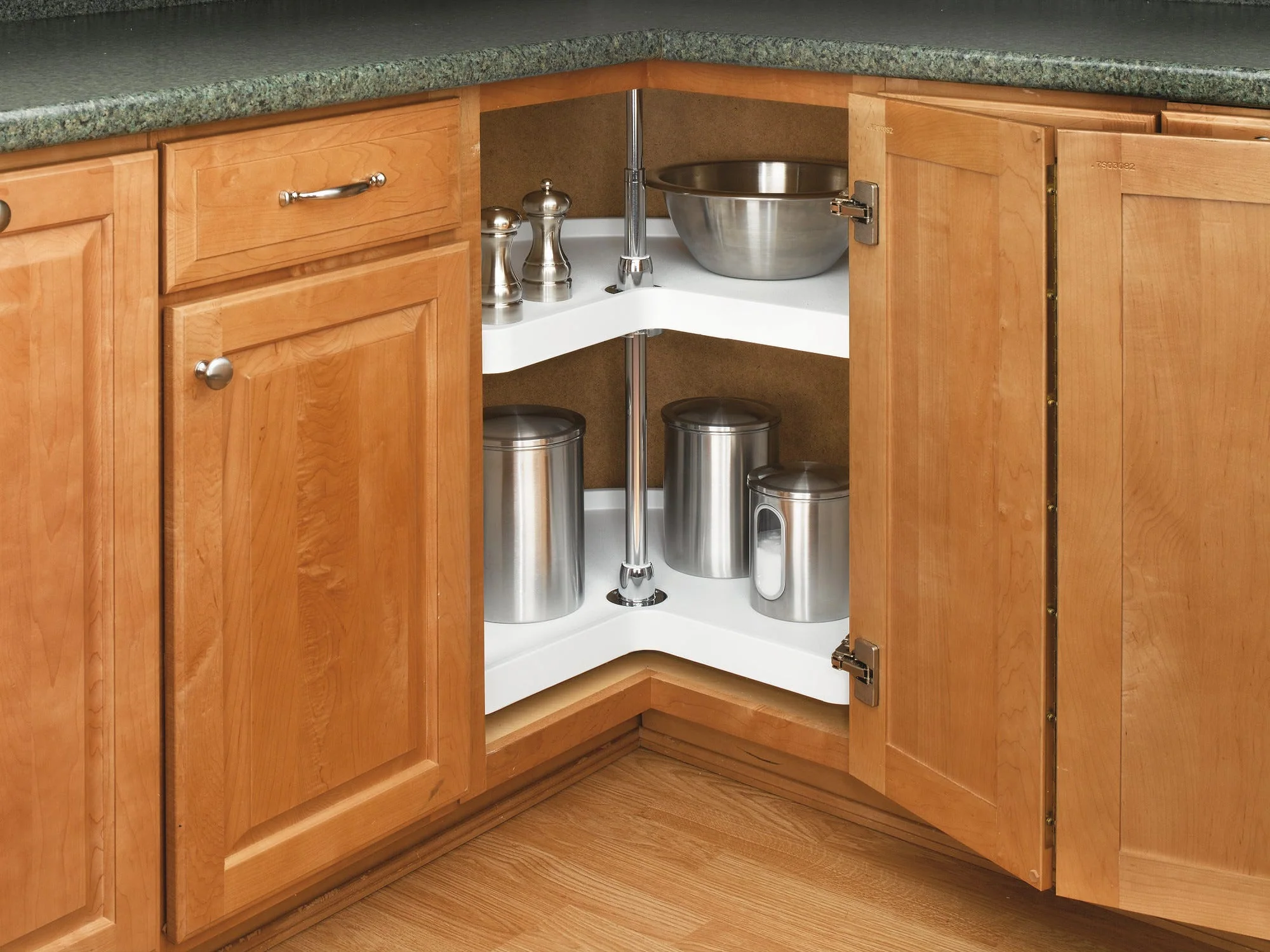 Rev-A-Shelf 32 in Almond Polymer Kidney Lazy Susan Set - Image 6