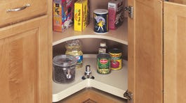 Rev-A-Shelf 32 in White Polymer Kidney Lazy Susan, Bottom Mount (Single Shelf)