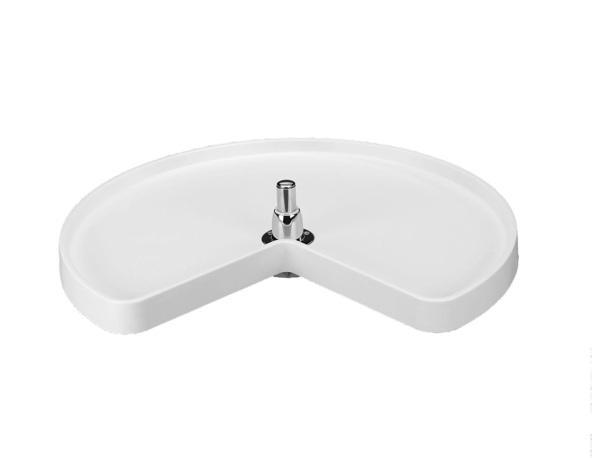 Rev-A-Shelf 32 in White Polymer Kidney Lazy Susan, Bottom Mount (Single Shelf) - Image 7