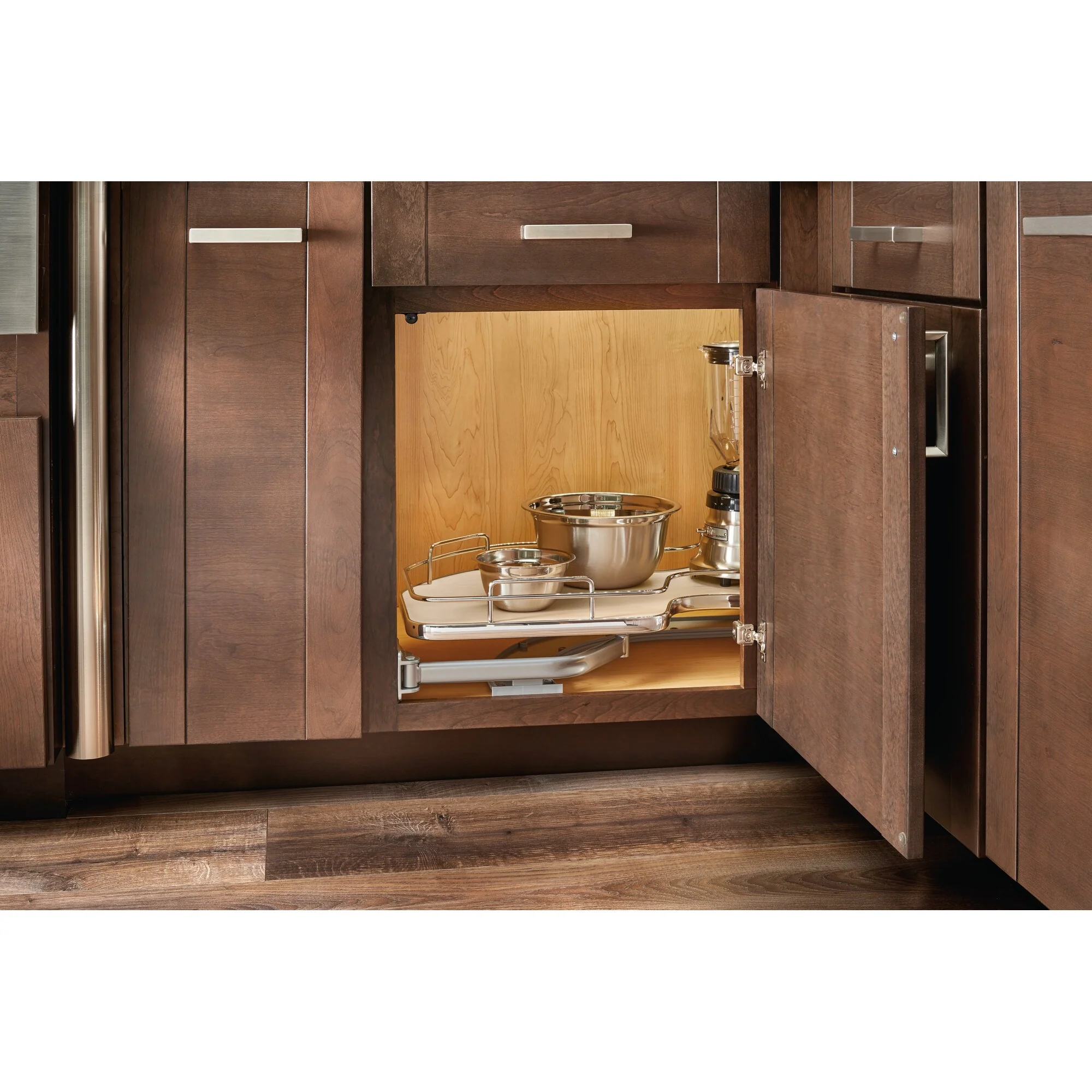 Rev-A-Shelf 33-in W x 6.5-in H 1-Tier Pull-Out Cloud Blind Corner Cabinet Organizer, Maple - Image 4