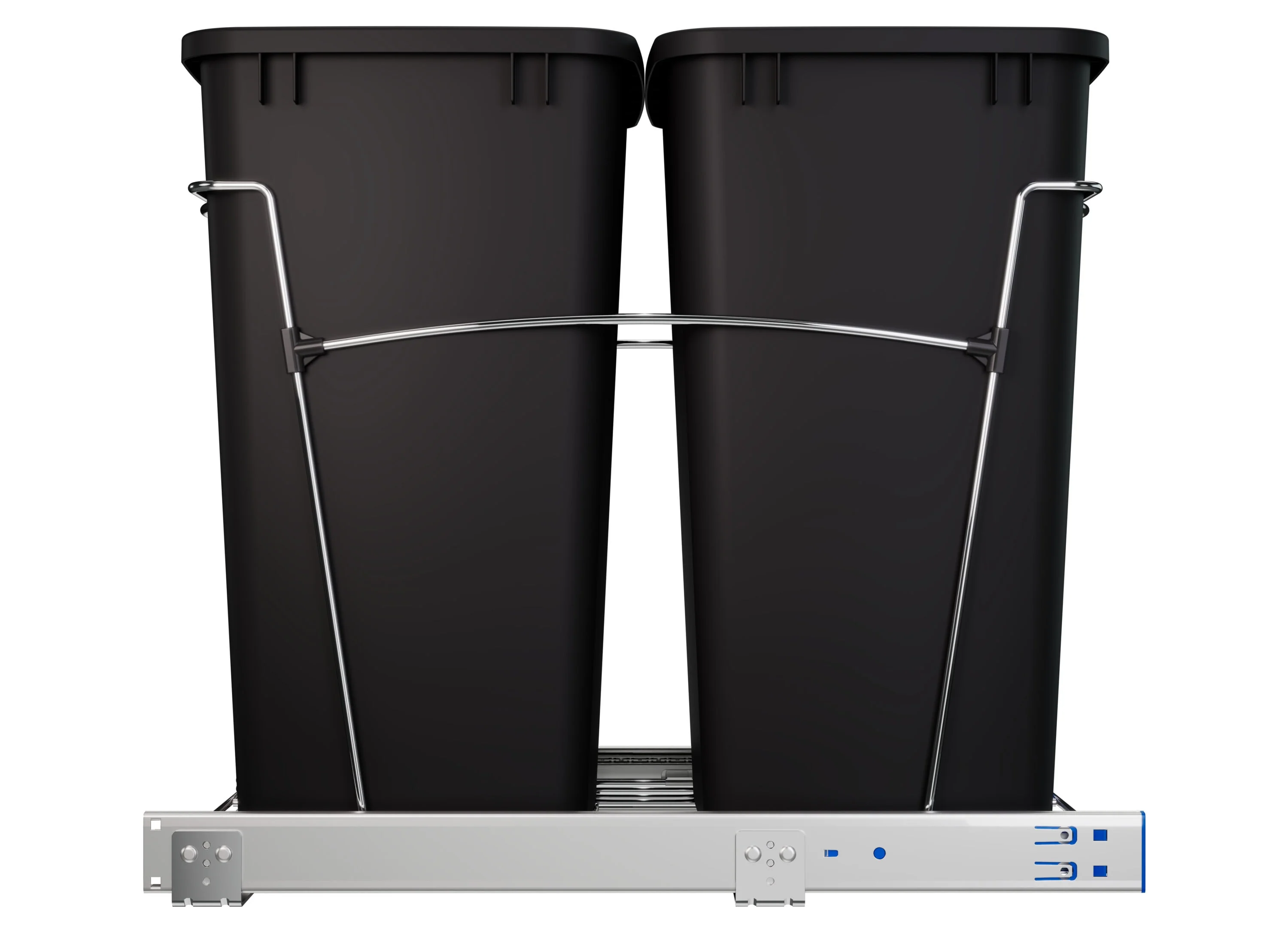 Rev-A-Shelf 35-Quart Plastic Soft-Close Dual Pull-Out Trash Can, Chrome Frame - Image 3