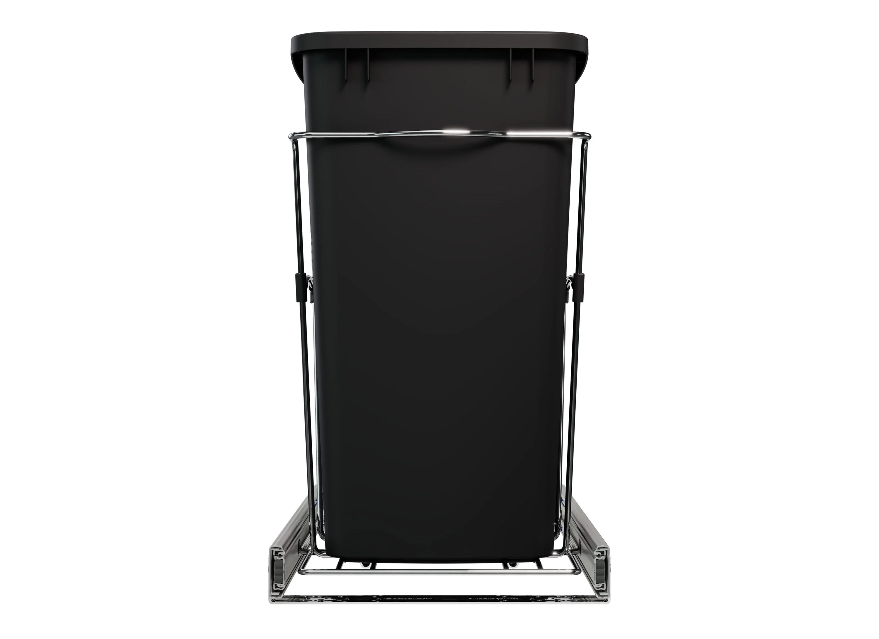 Rev-A-Shelf 35-Quart Plastic Soft-Close Pull-Out Trash Can, Chrome Frame - Image 3