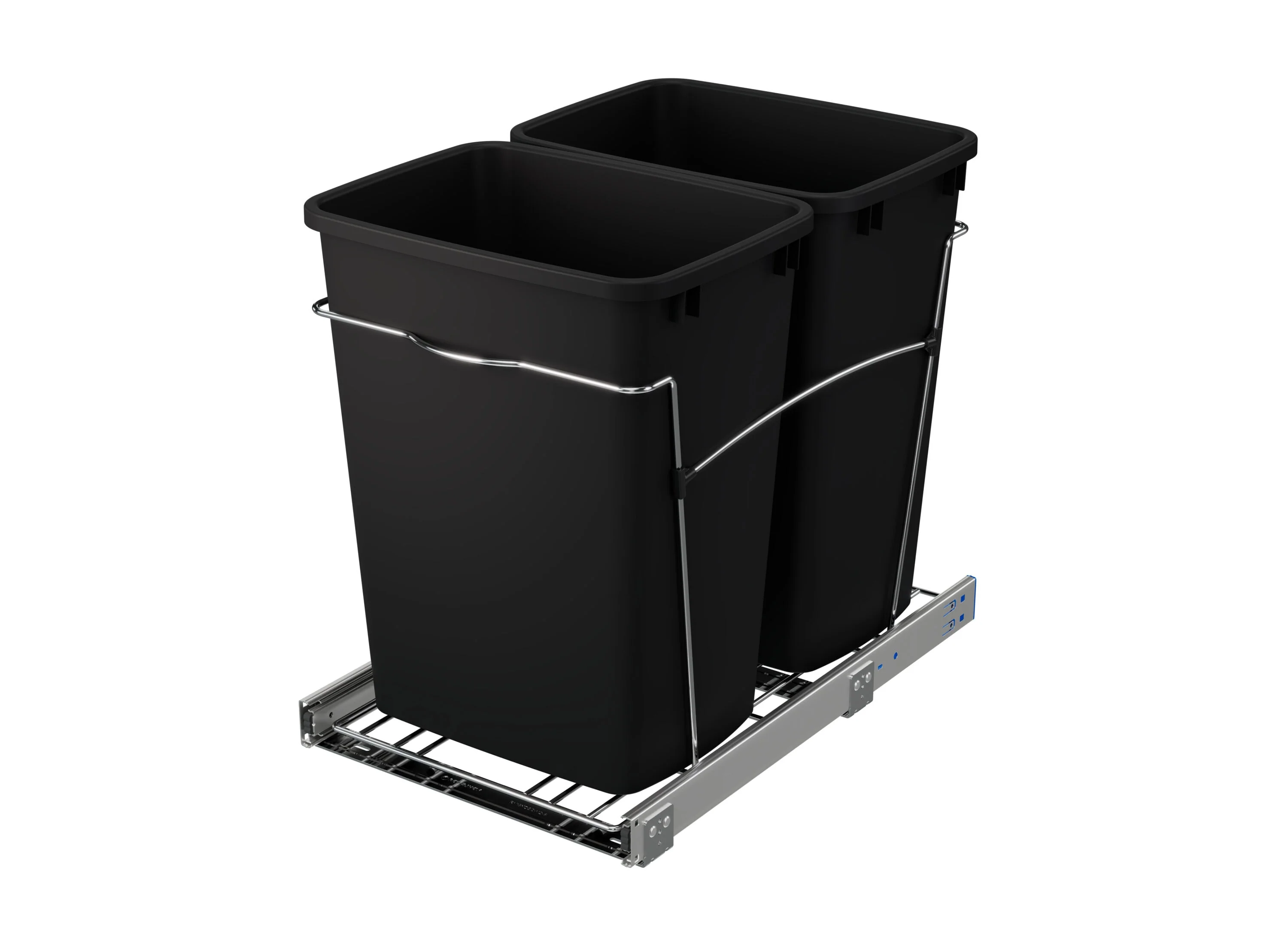 Rev-A-Shelf 35-Quart Plastic Soft-Close Pull-Out Trash Can, Dual Bin