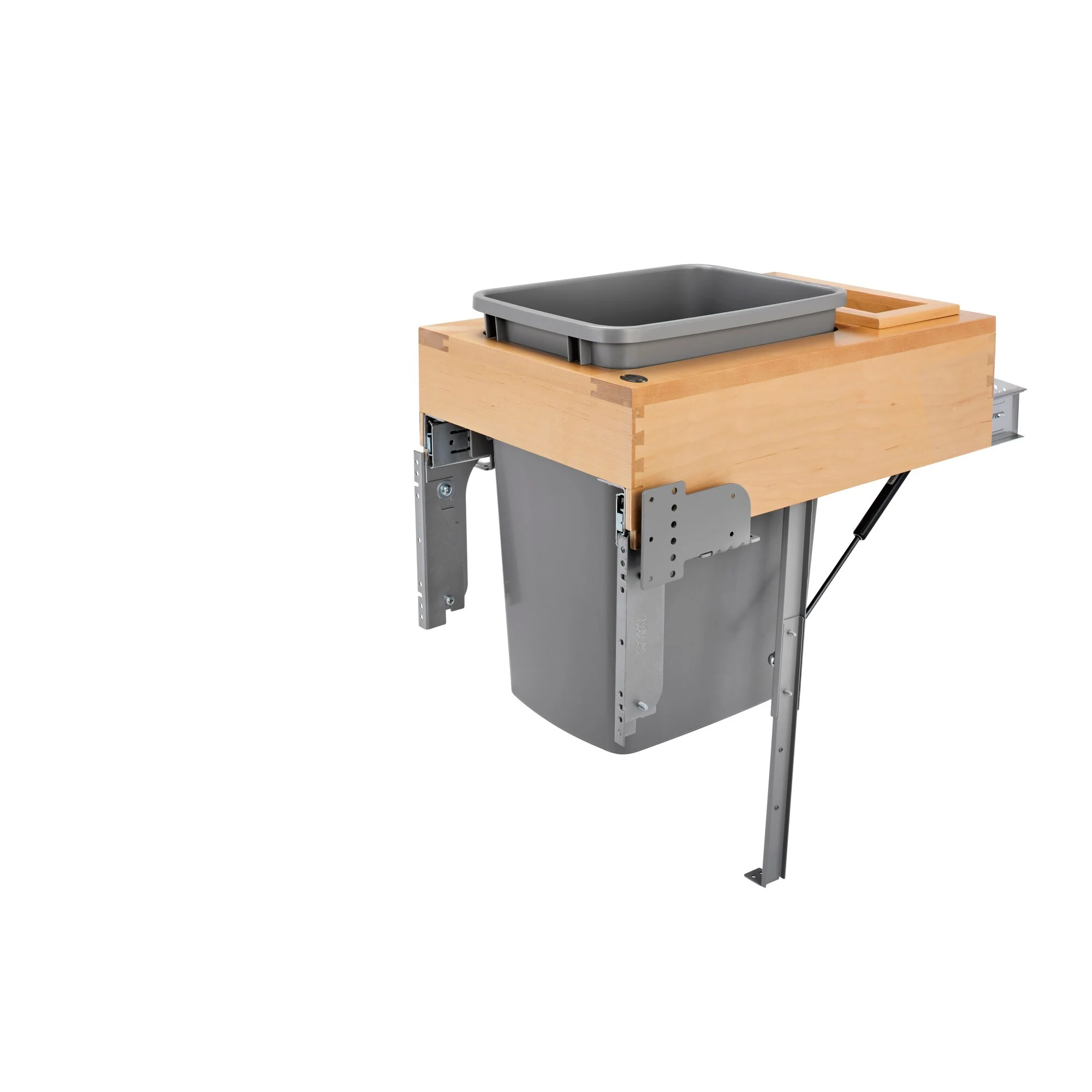 Rev-A-Shelf 35-Quart Plastic Soft Close Pull Out Trash Can, Top-Mount, 14.5–16.75 in Cabinet Opening