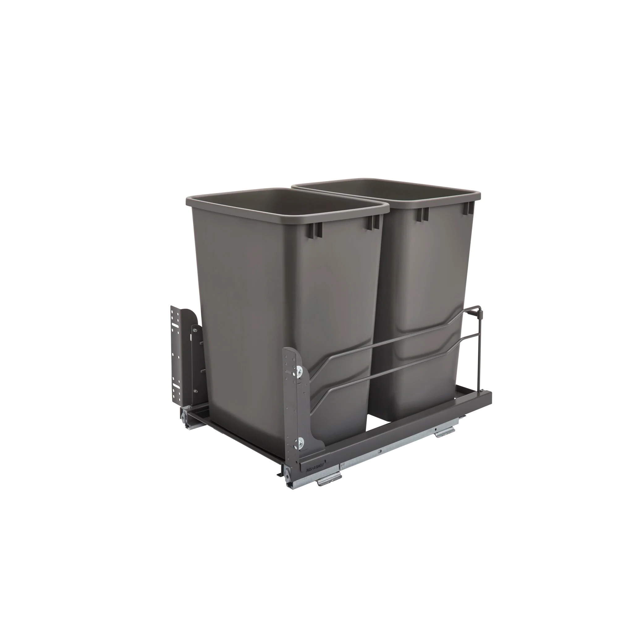 Rev-A-Shelf 35-Quart Soft-Close Double Pull-Out Trash Can, 14.38-in W x 22.25-in D x 19-in H