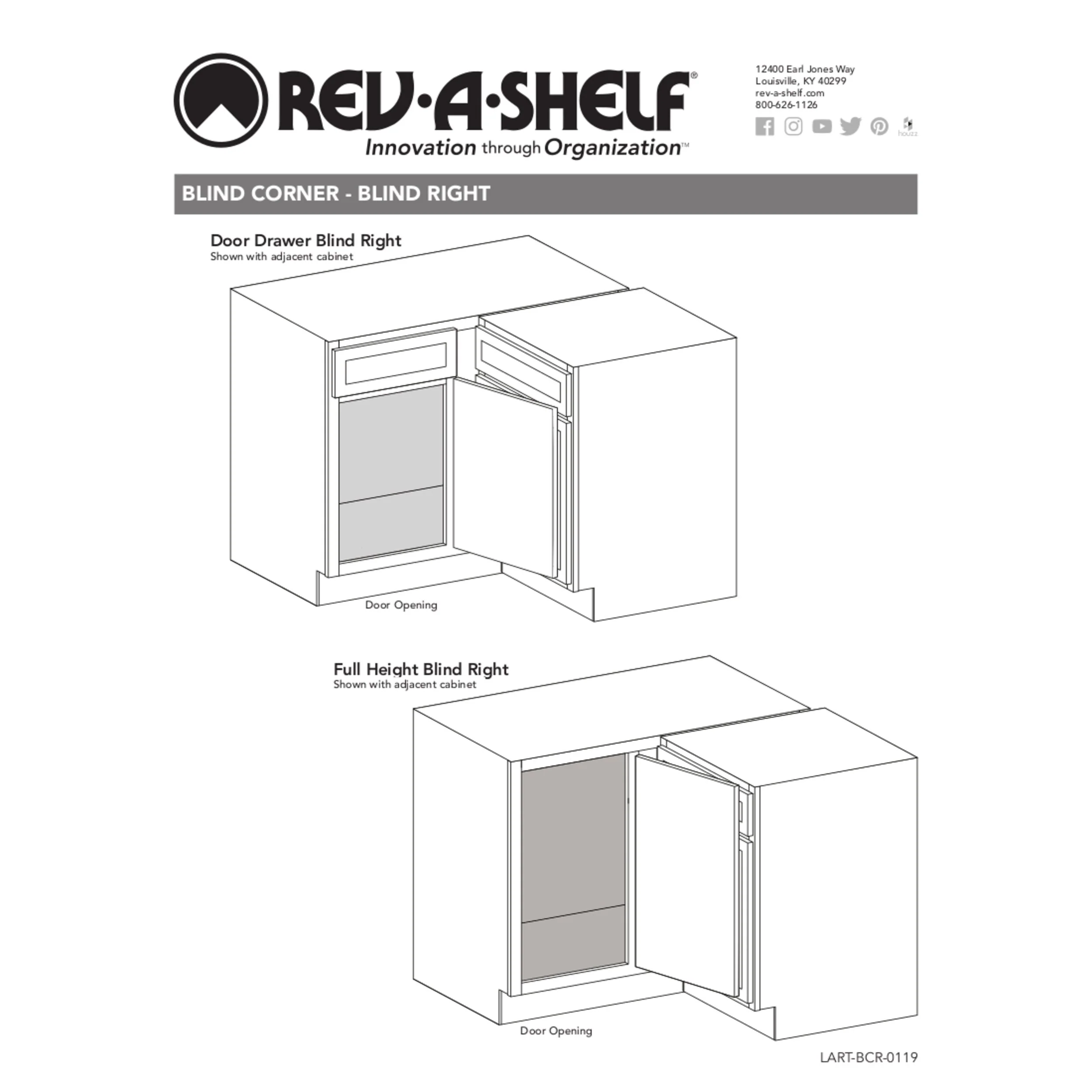 Rev-A-Shelf 4.75-in W x 2-in H x 14-in D Soft-Close Sliding Shelf Kit for Cloud Blind Corner Organizers, 1-Tier - Image 7