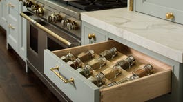 Rev-A-Shelf 4SDI Series 16-in W x 1.56-in H 3-Tier Maple Spice Drawer Insert, Trim-to-Fit
