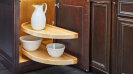 Rev-A-Shelf 4WLS Series Classic Wood Half-Moon 2-Shelf Lazy Susan – 32 in