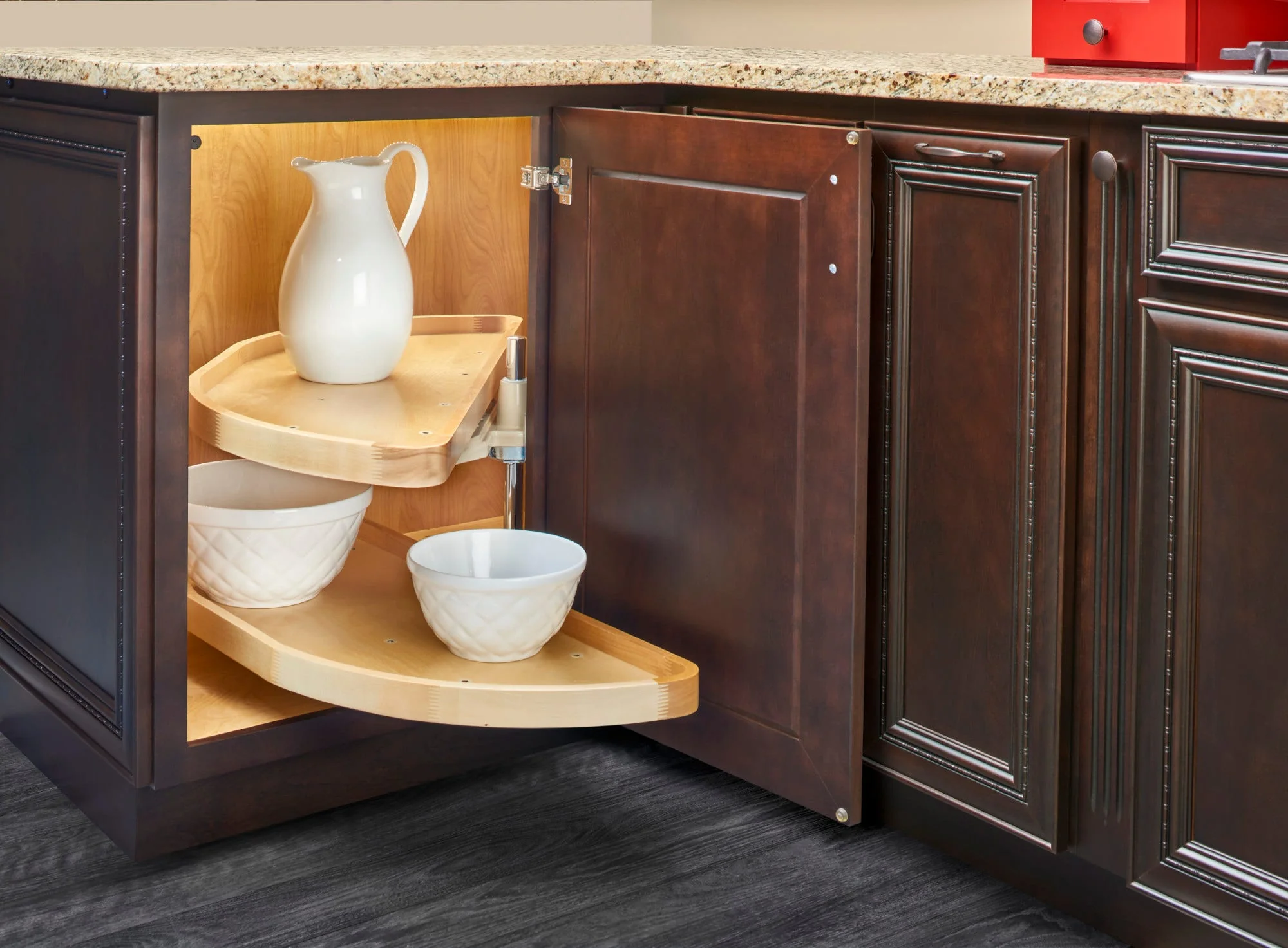 Rev-A-Shelf 4WLS Series Classic Wood Half-Moon 2-Shelf Lazy Susan – 32 in - Image 7