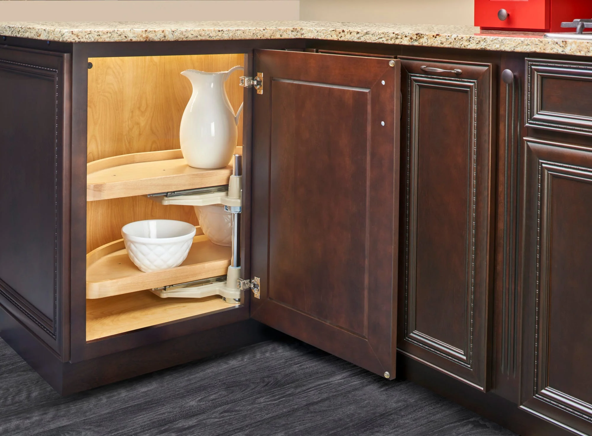 Rev-A-Shelf 4WLS Series Classic Wood Half-Moon 2-Shelf Lazy Susan – 32 in - Image 8