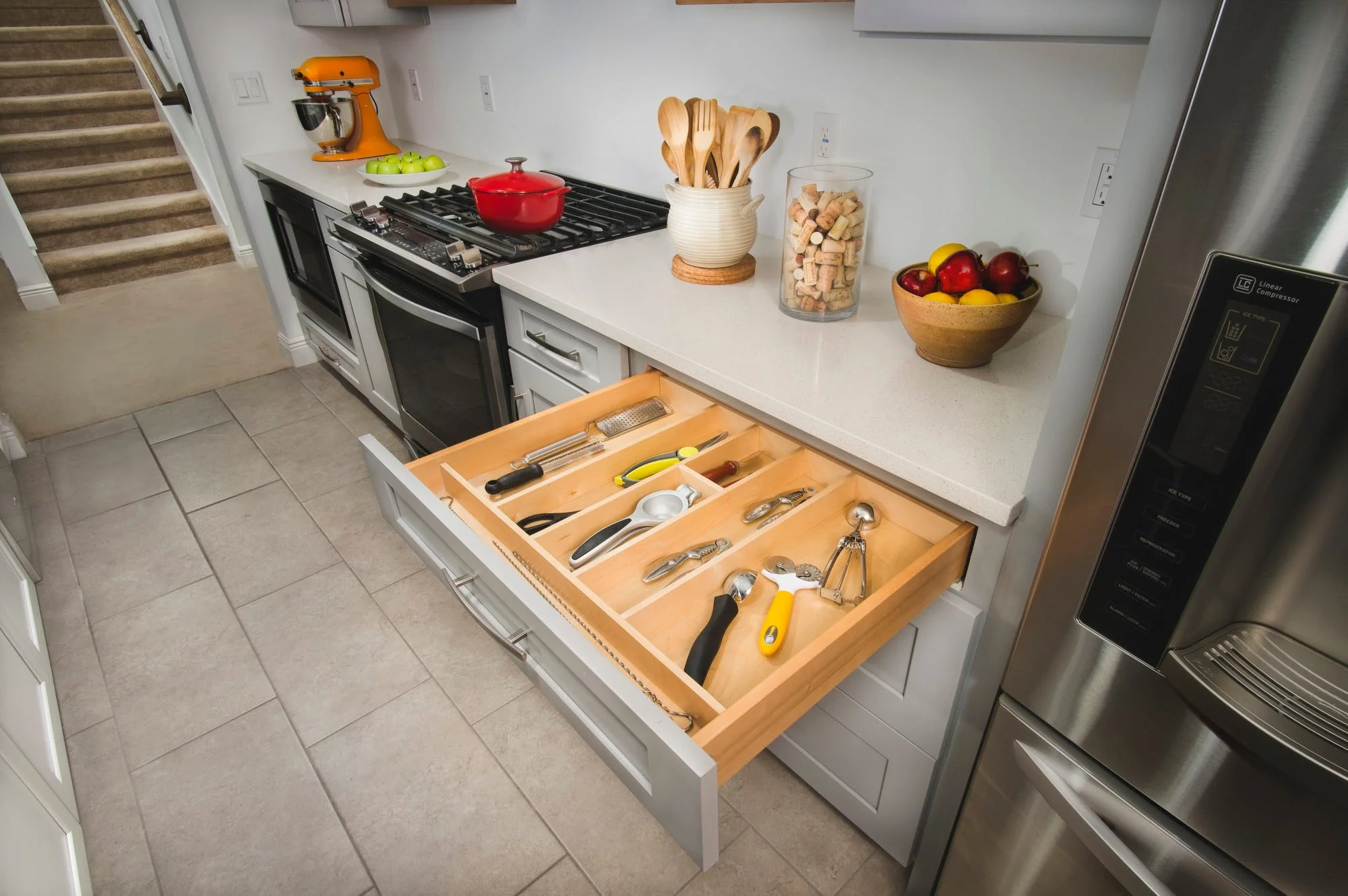 Rev-A-Shelf 4WUT-3 Tall Wood Utility Tray Insert – Trim-to-Fit Maple Drawer Organizer - Image 7