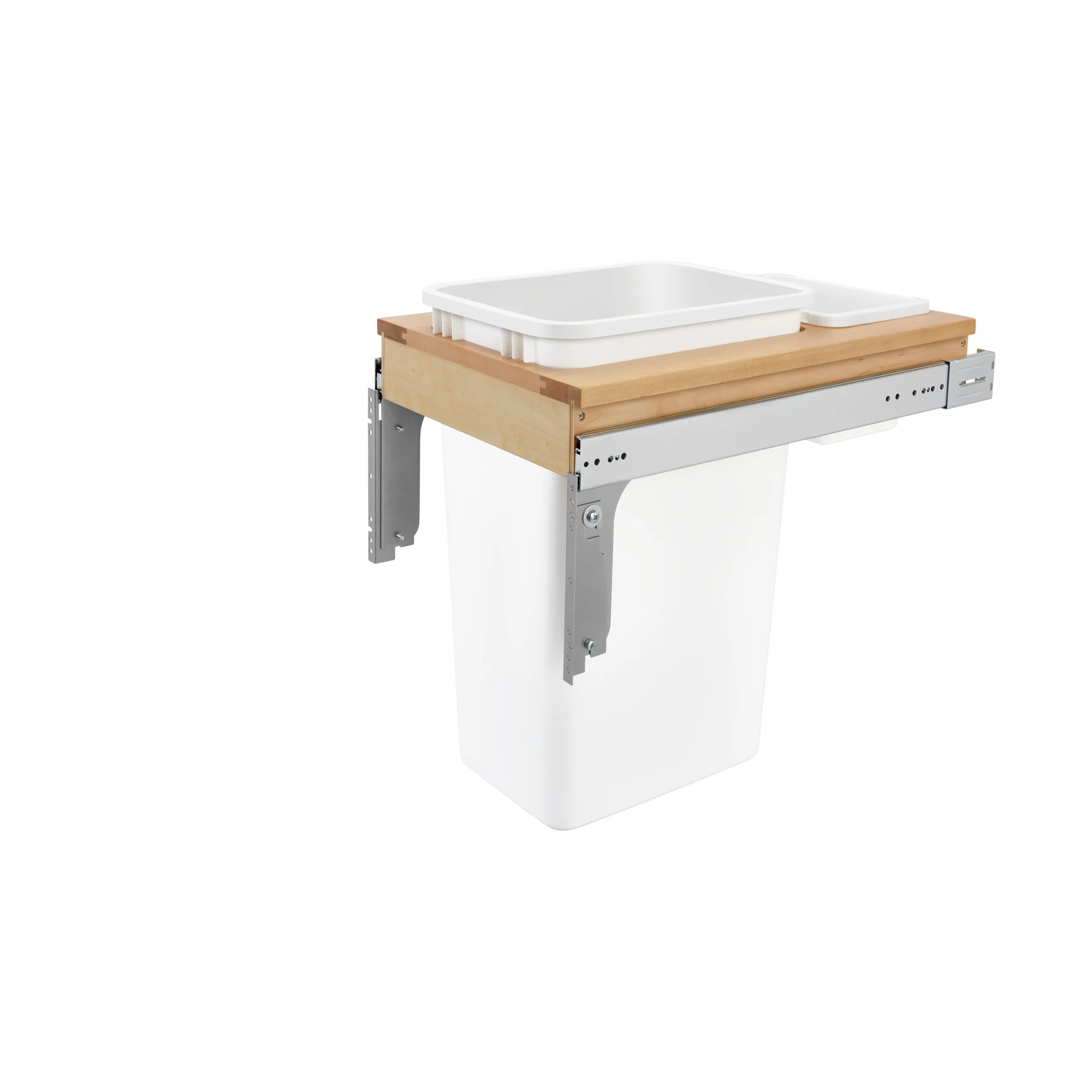 Rev-A-Shelf 50-Quart Plastic Pull-Out Trash Can, Top-Mount, 15-in Cabinet Opening