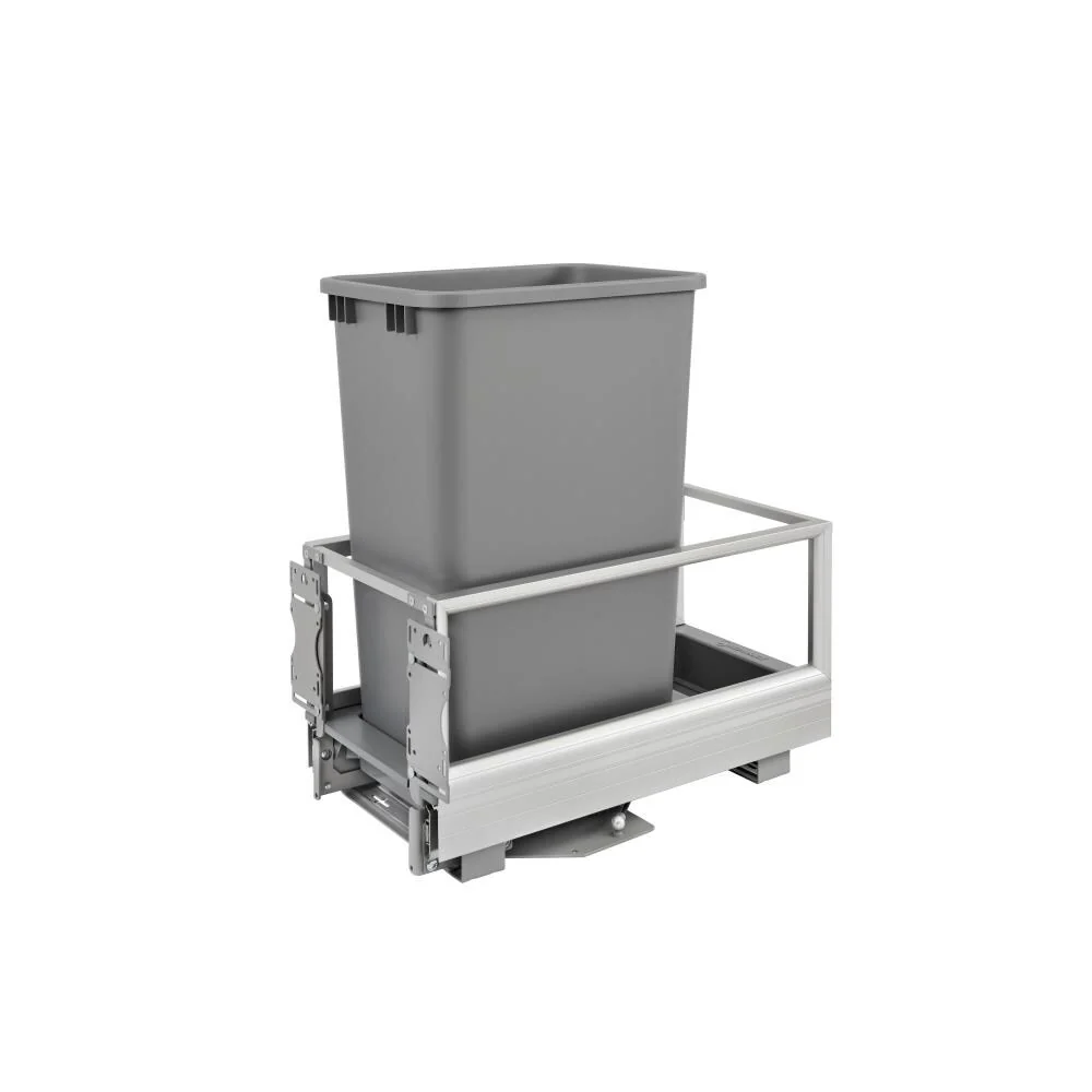 Rev-A-Shelf 50-Quart Plastic Soft-Close Pull-Out Trash Can, 12 in W x 22 in D x 24 in H