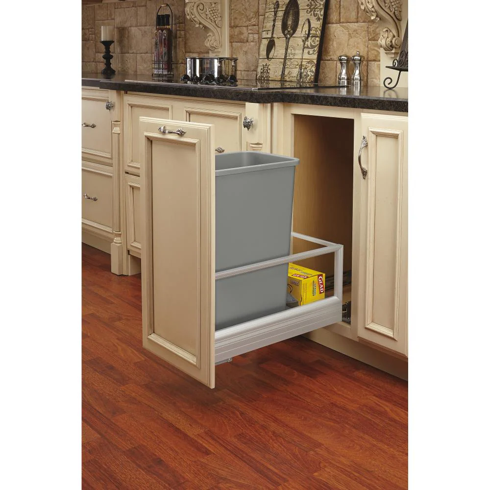 Rev-A-Shelf 50-Quart Plastic Soft-Close Pull-Out Trash Can, 12 in W x 22 in D x 24 in H - Image 5