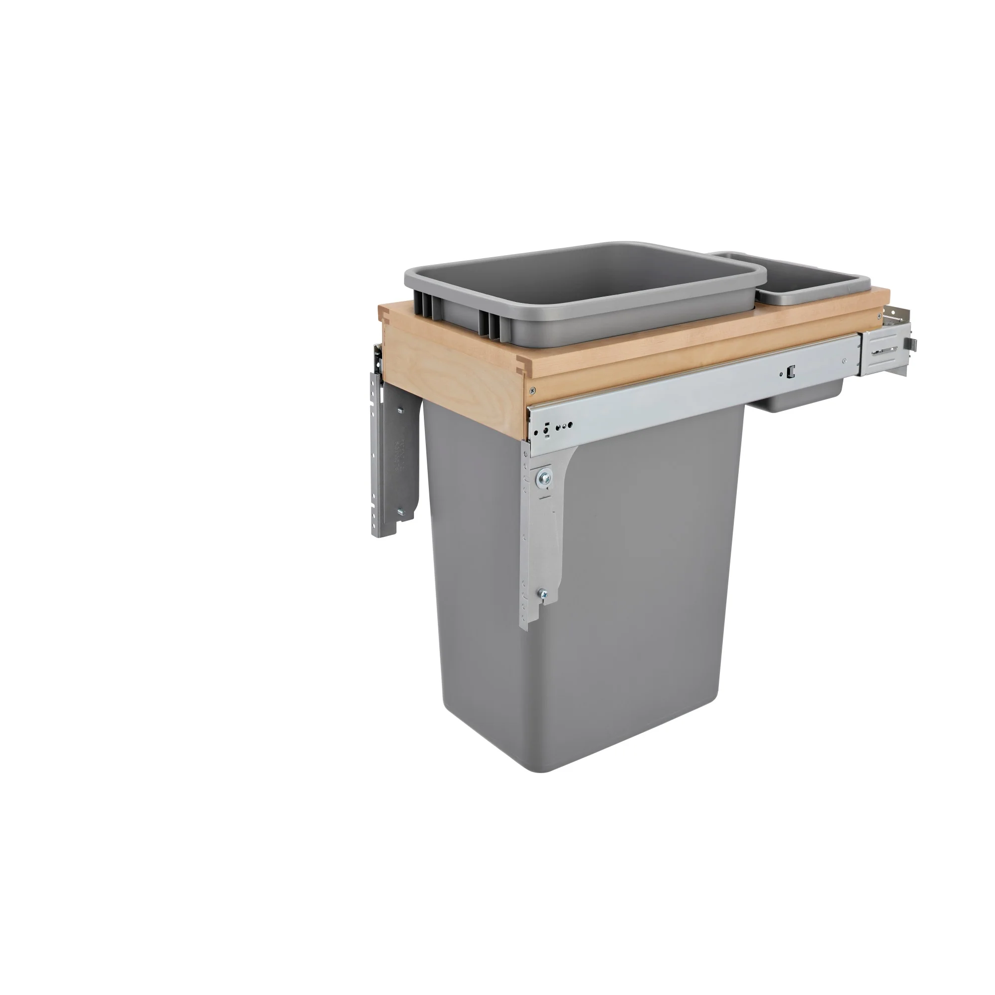 Rev-A-Shelf 50-Quart Plastic Soft-Close Single Pull-Out Trash Can, 12-in Cabinet Fit