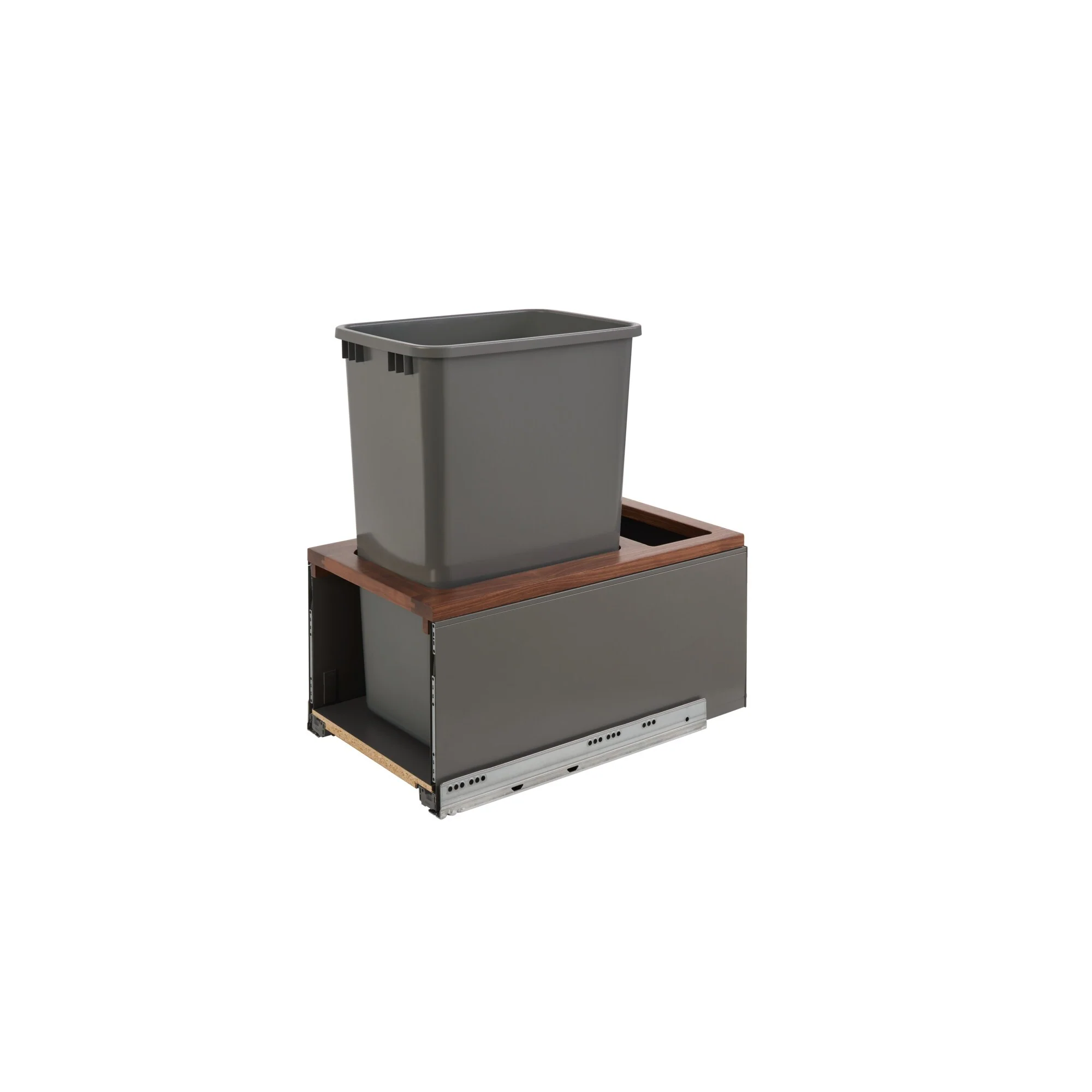 Rev-A-Shelf 50-Quart Plastic Soft-Close Single Pull-Out Trash Can, 13.5–15 in Cabinet Opening