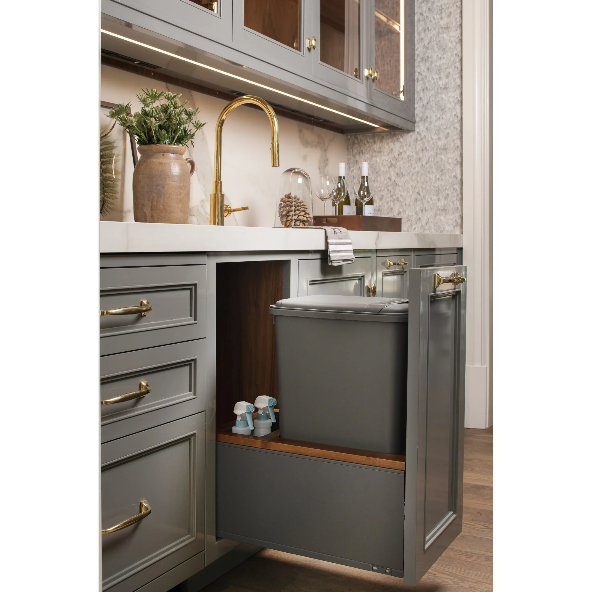 Rev-A-Shelf 50-Quart Plastic Soft-Close Single Pull-Out Trash Can, 13.5–15 in Cabinet Opening - Image 2