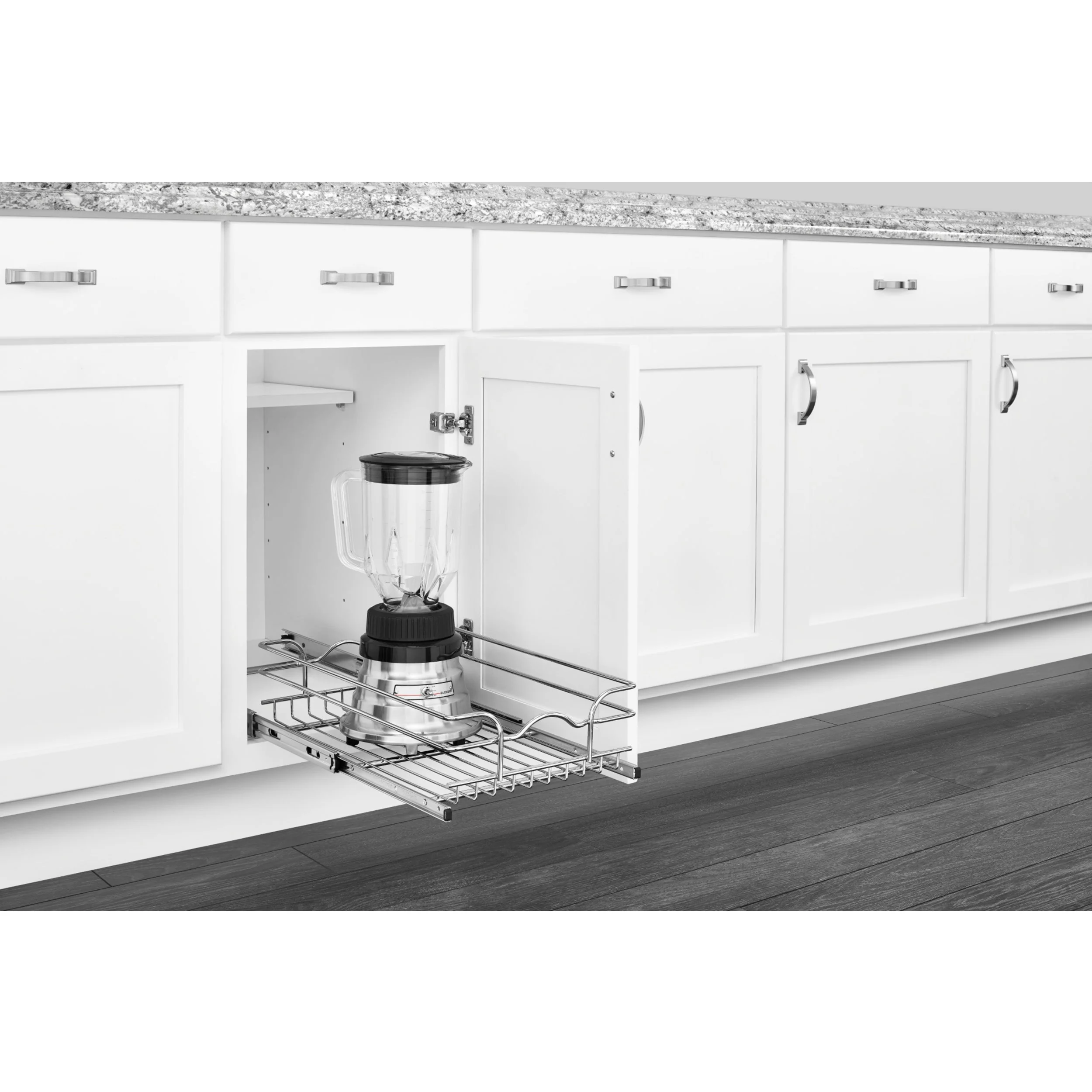 Rev-A-Shelf 59 Series 11.5-in W x 6-in H x 22-in D Single-Tier Soft-Close Pull-Out Chrome Metal Basket - Image 2