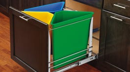 Rev-A-Shelf 5BBSC-WMDM24-C Recycle Center Waste System with Soft-Close, 3-Bin, Polished Chrome
