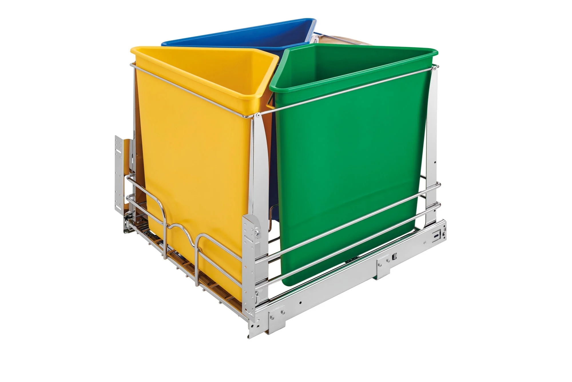 Rev-A-Shelf 5BBSC-WMDM24-W Recycle Center Waste System with Soft-Close, 3-Container, Cabinet Pull-Out - Image 2