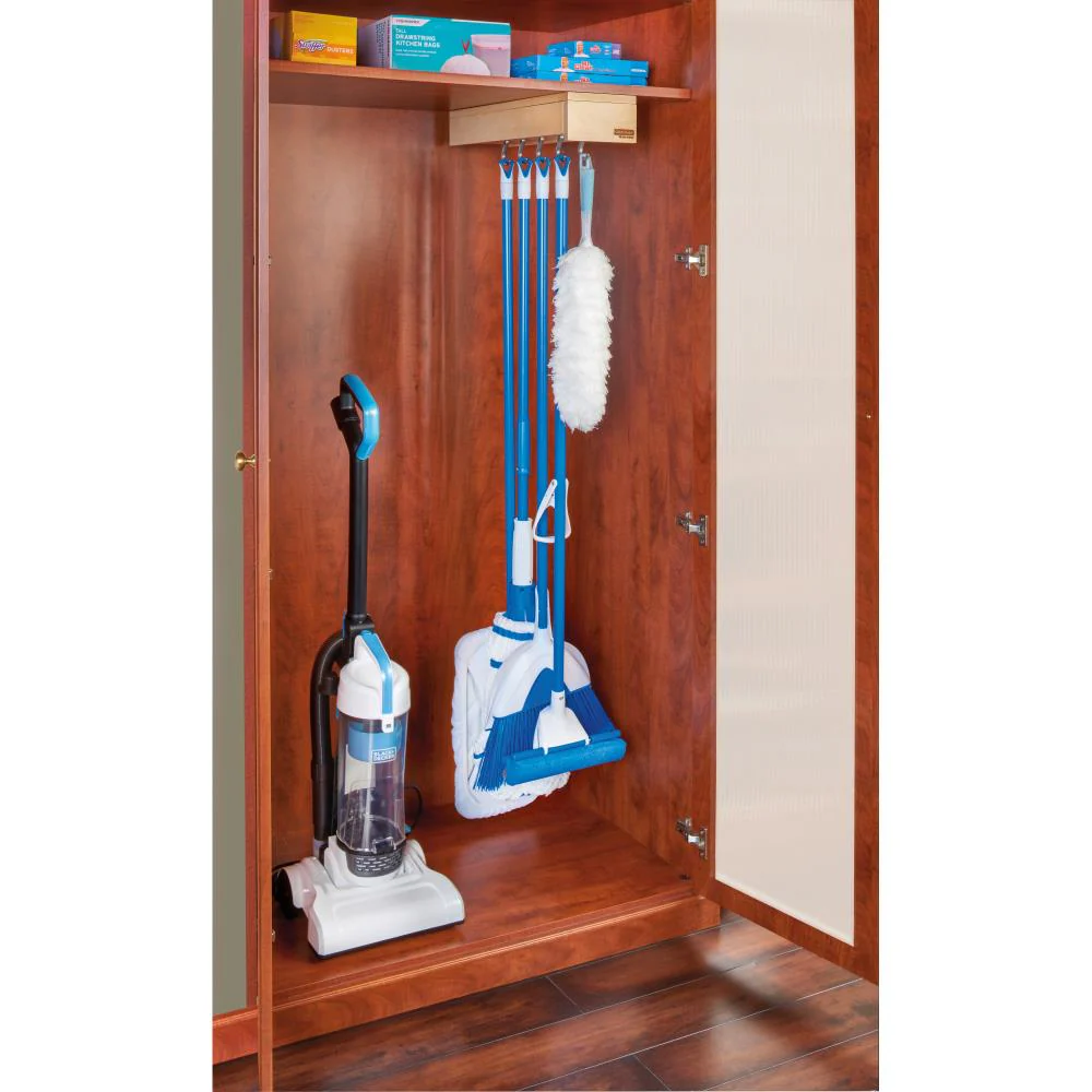 Rev-A-Shelf 6-in W x 5.06-in H 1-Tier Pull-Out Wood Soft-Close Cabinet Organizer with Adjustable Hooks - Image 5