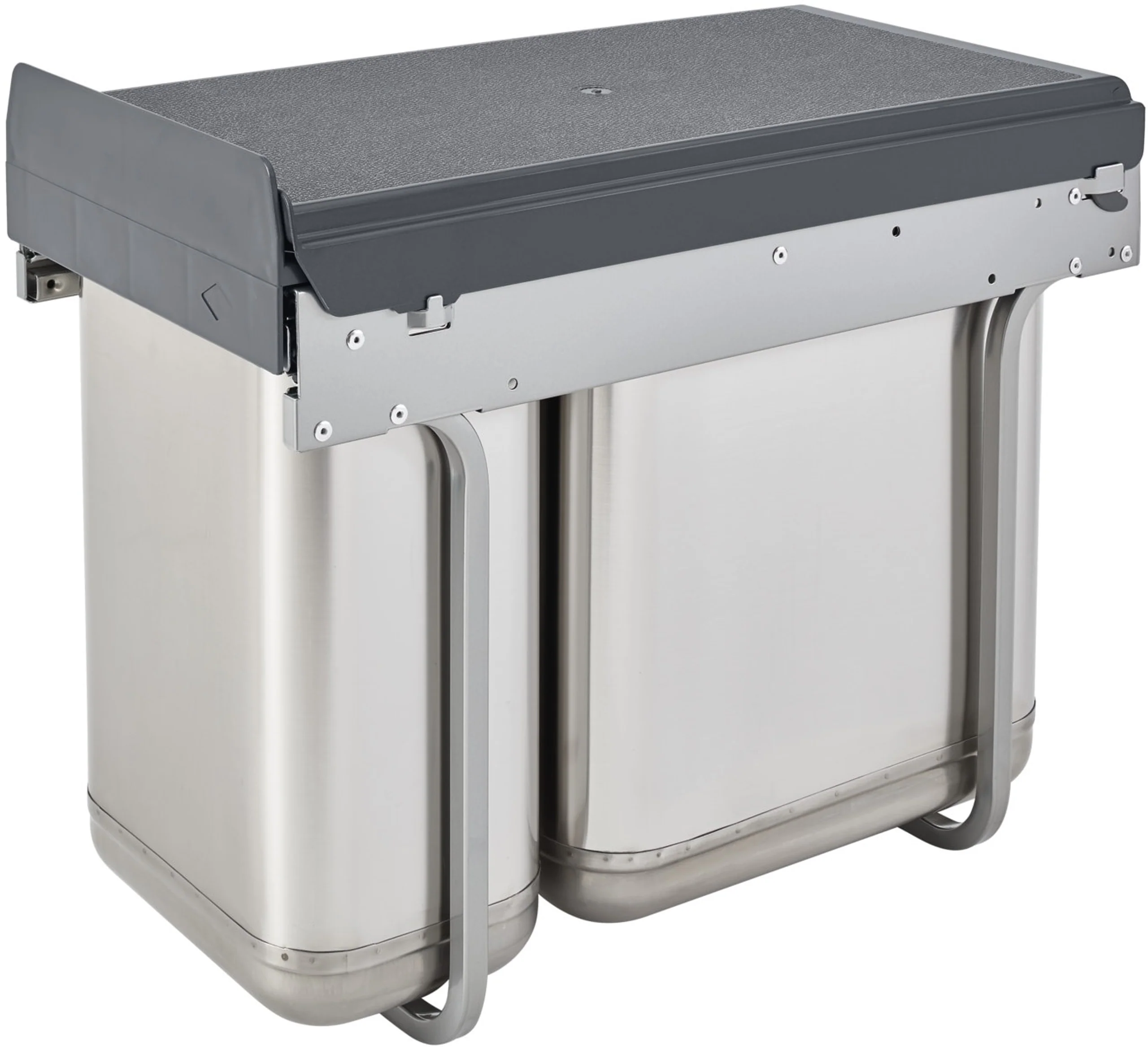 Rev-A-Shelf 8-785-30-2SS Stainless Steel Pull-Out Under-Sink Waste Containers, 10.25"W x 18.75"D x 15.19"H