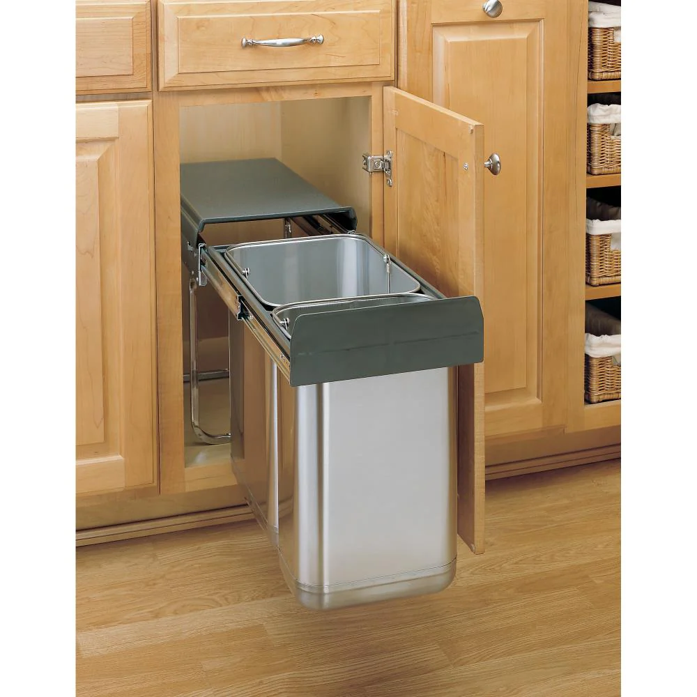 Rev-A-Shelf 8-Quart Plastic Pull Out Trash Can - Image 2